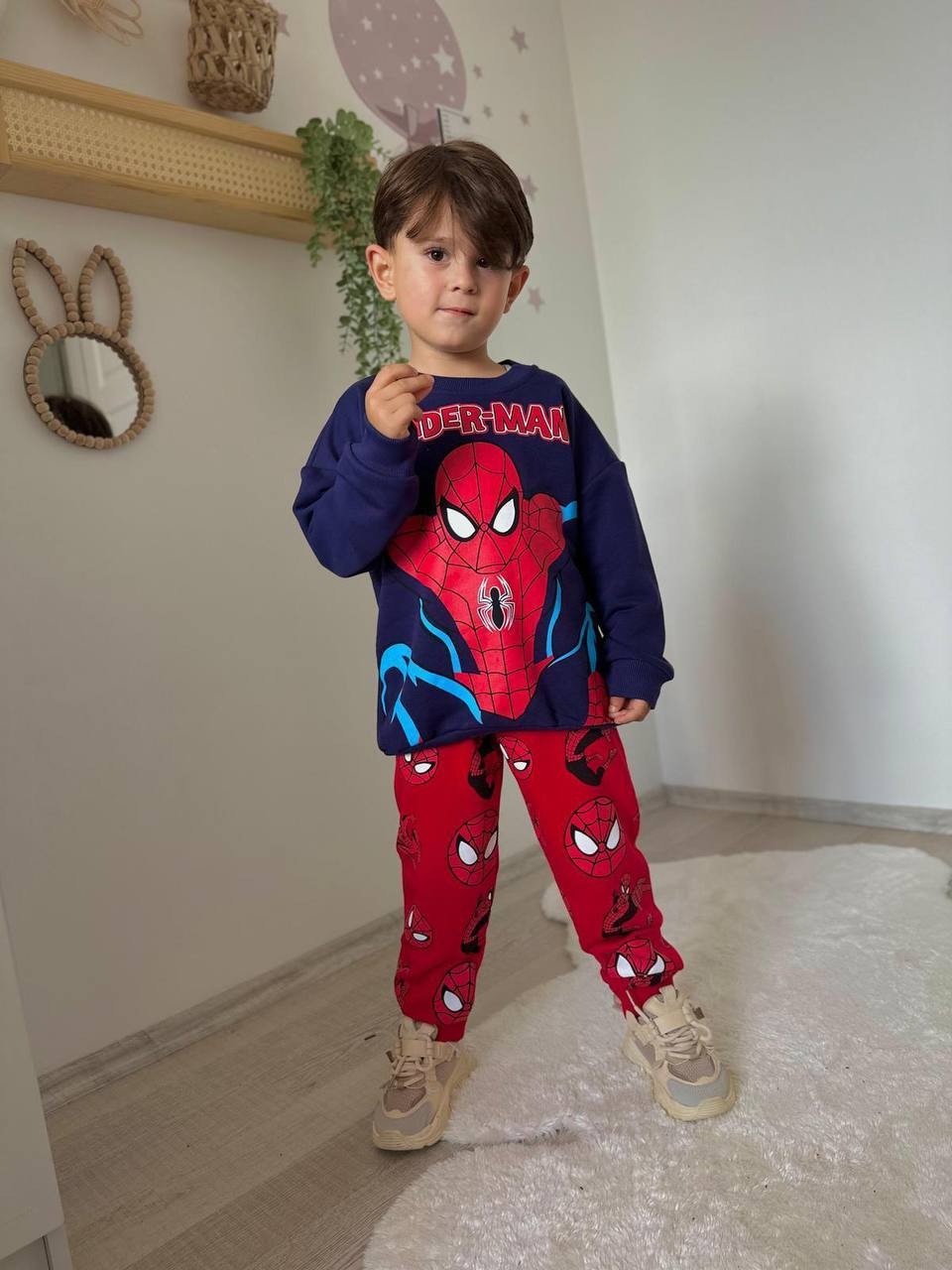 Erkek Çocuk Lacivert Kırmızı Spiderman Takım