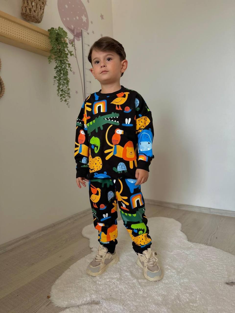 Erkek Çocuk Hayvan Desenli 2'li Takım