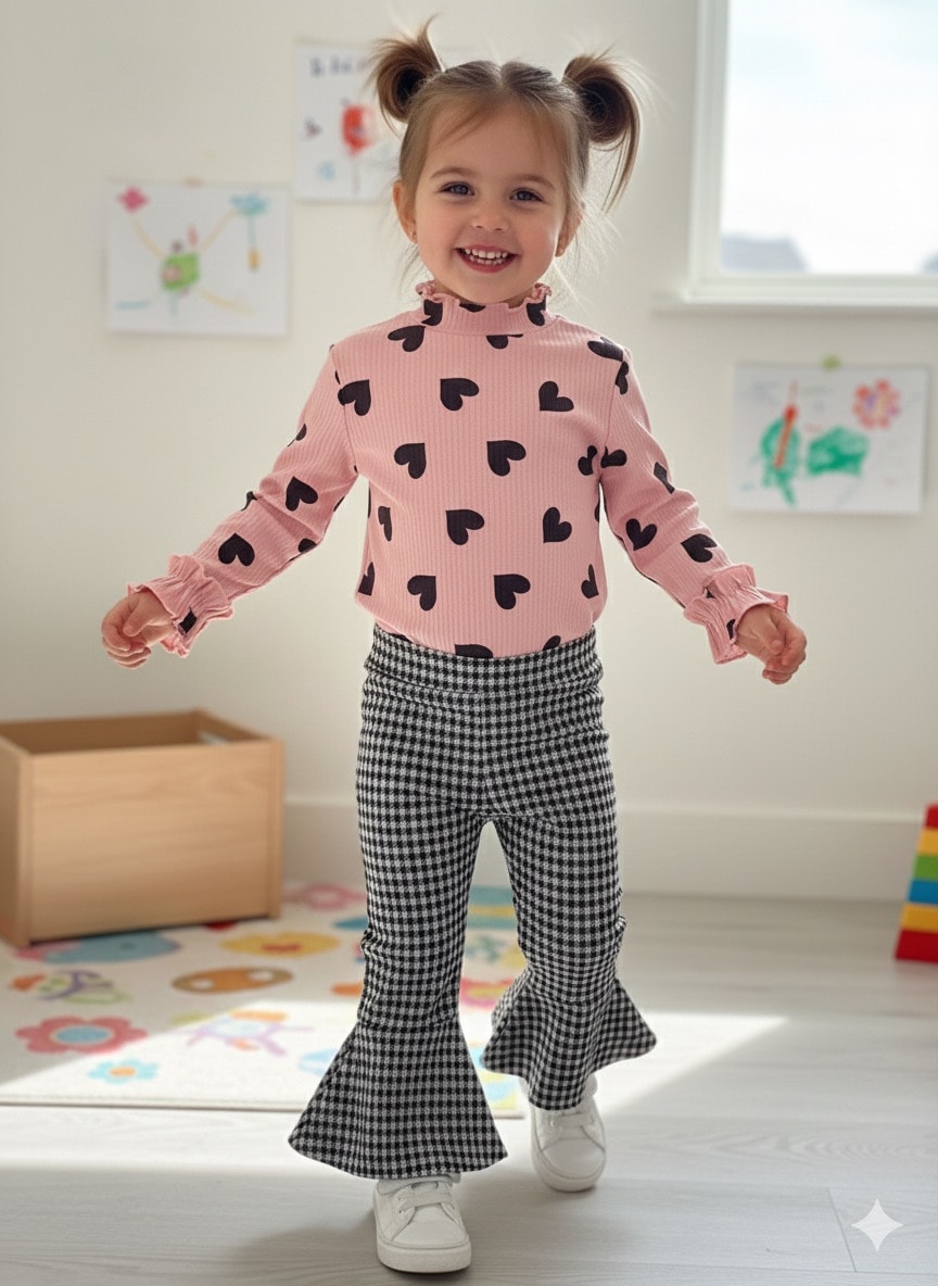 Kız Çocuk Pembe Kalpli İspanyol Takım