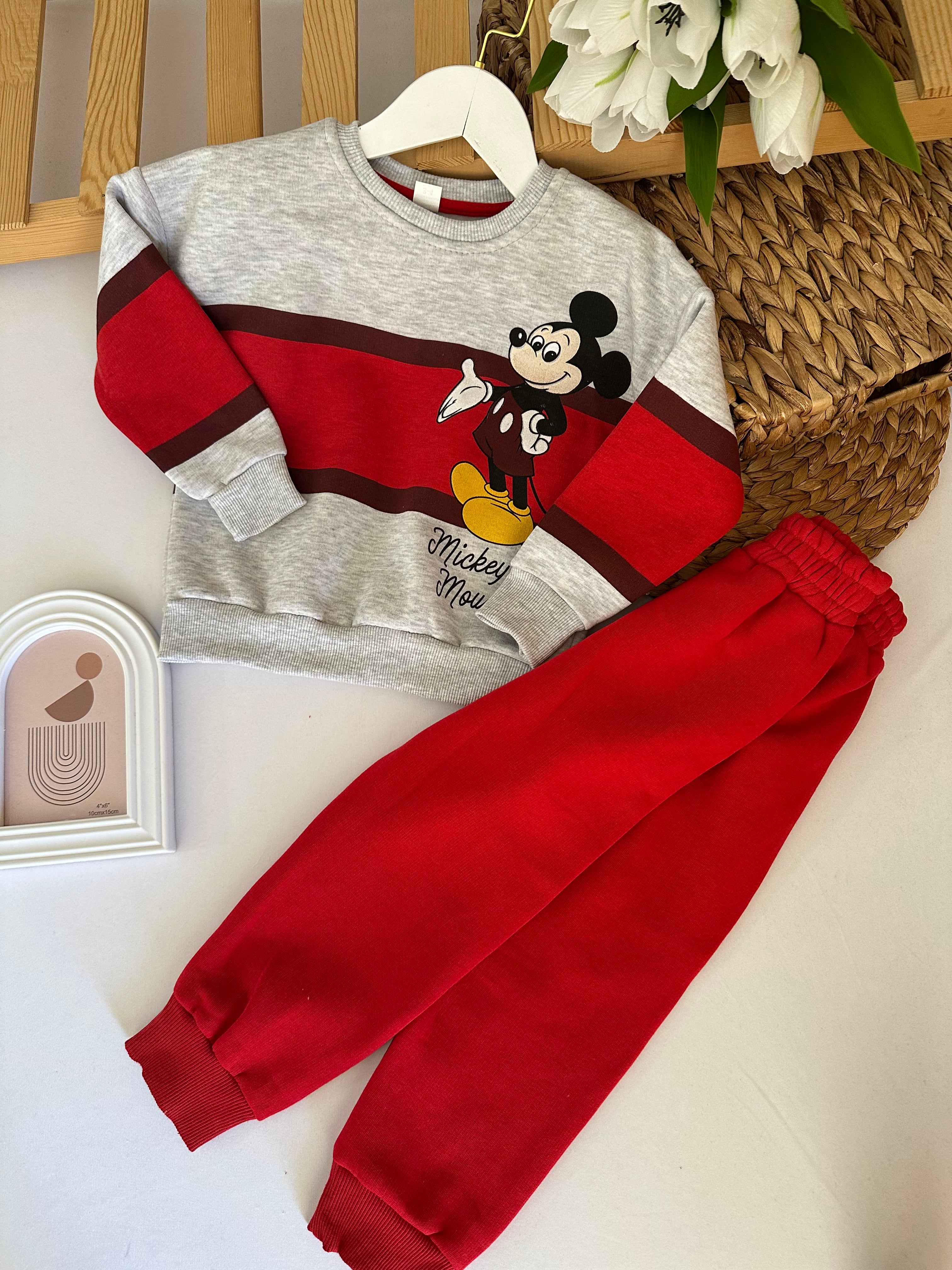 Erkek Çocuk Kırmızı Mickey Takım