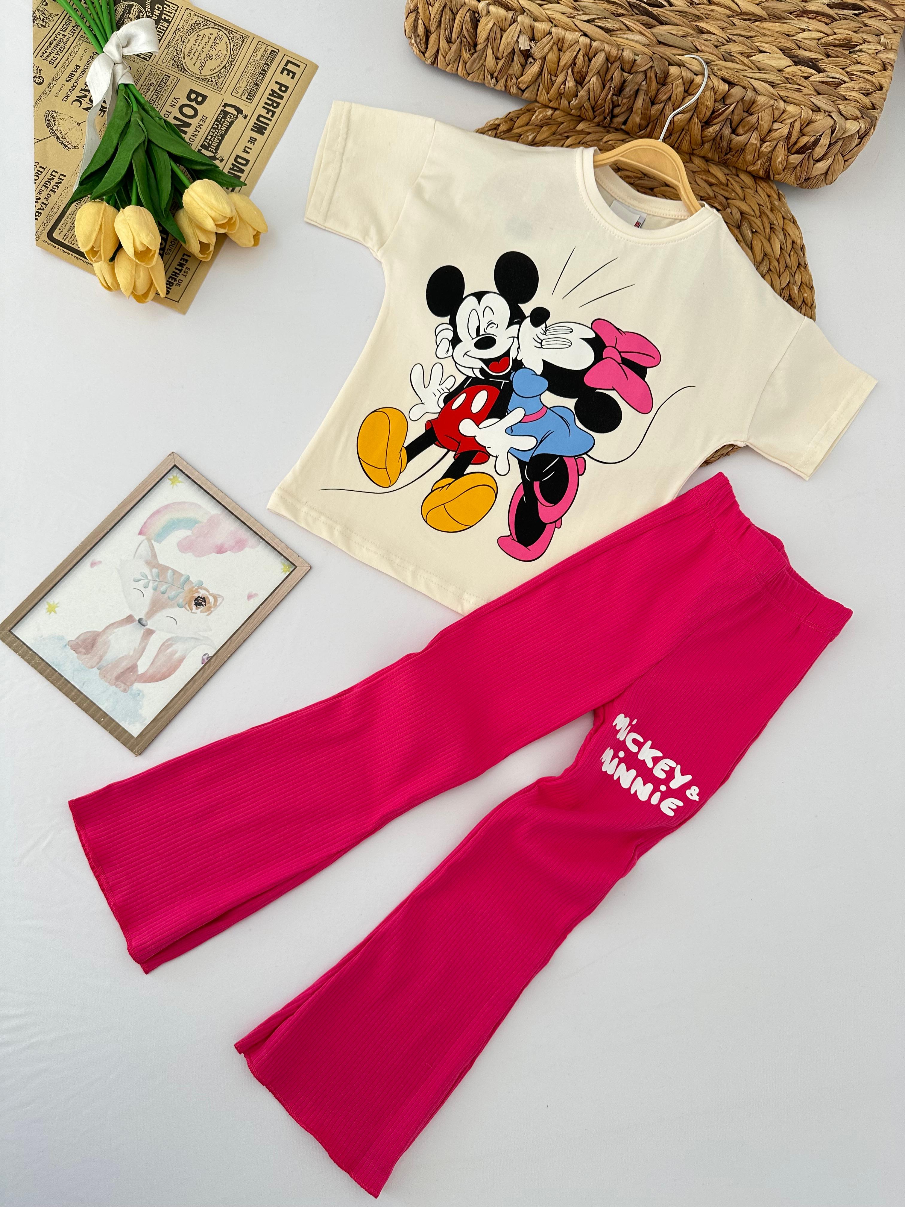 Kız Çocuk Pembe Minnie Mickey Takım