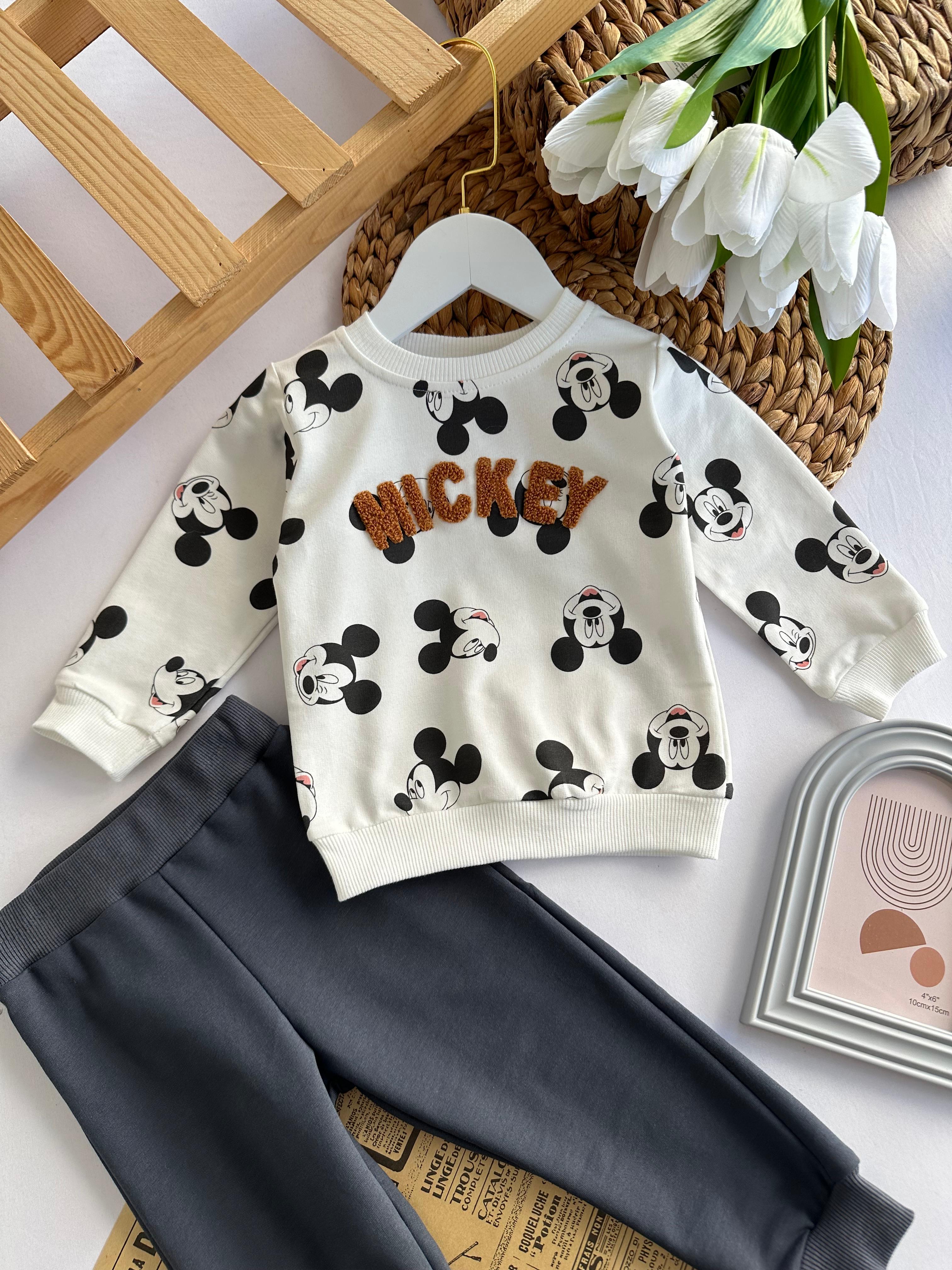 Erkek Bebek Antrasit Mickey Takım