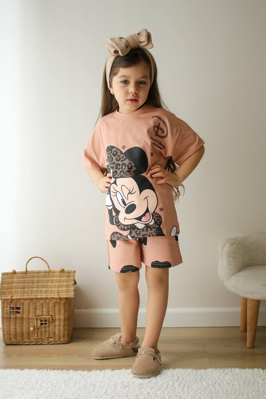 Kız Çocuk Kahve Minnie Mouse Takım