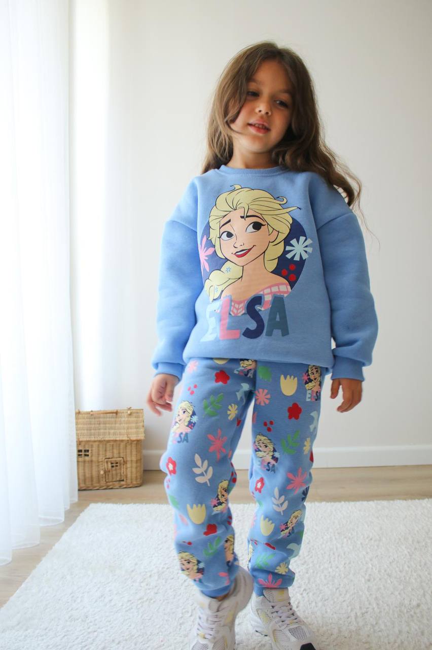 Kız Çocuk Mavi Frozen Alt-Üst Takım