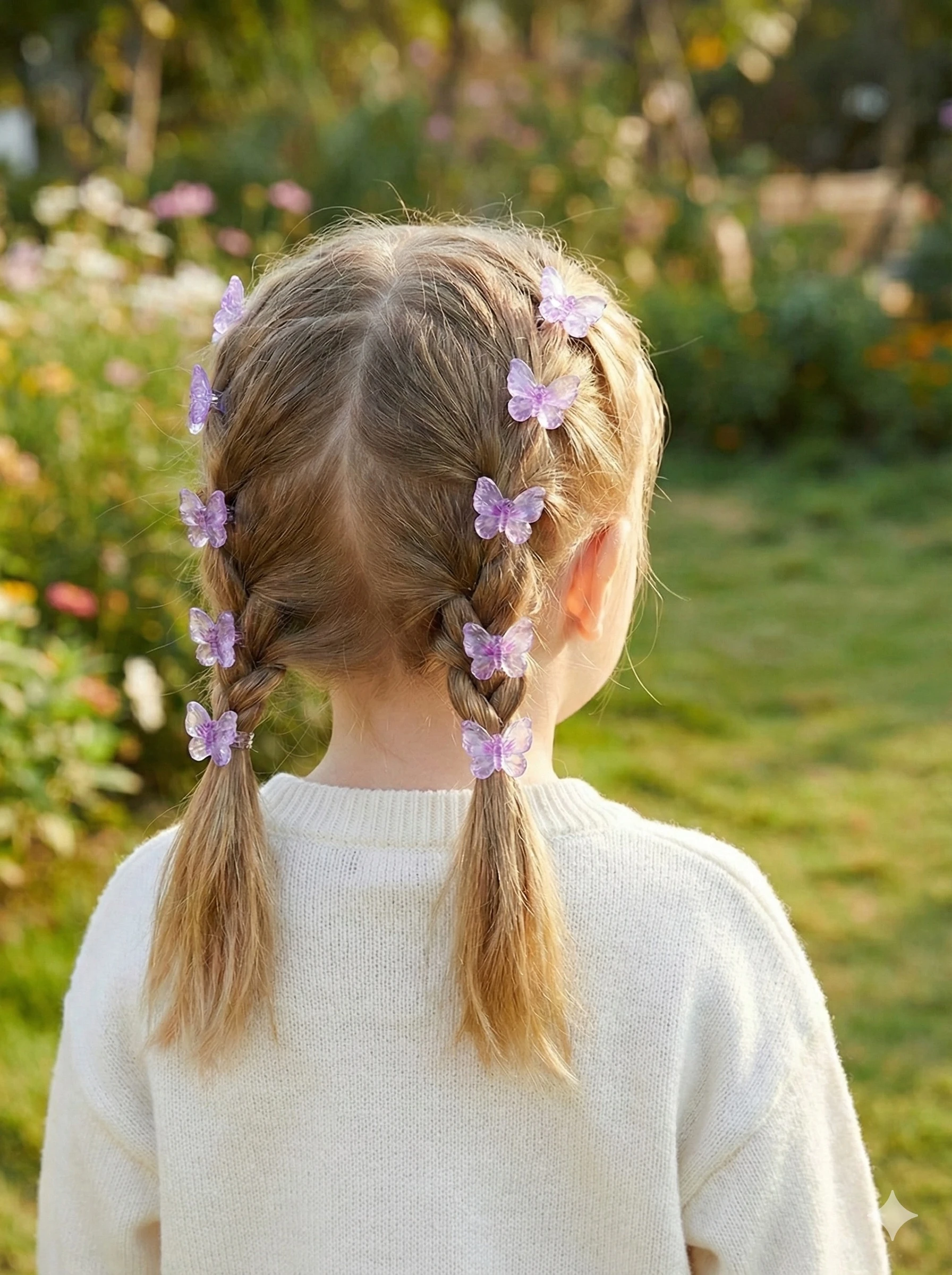 Kelebek Mor 10'lu Charm Saç Yüzüğü