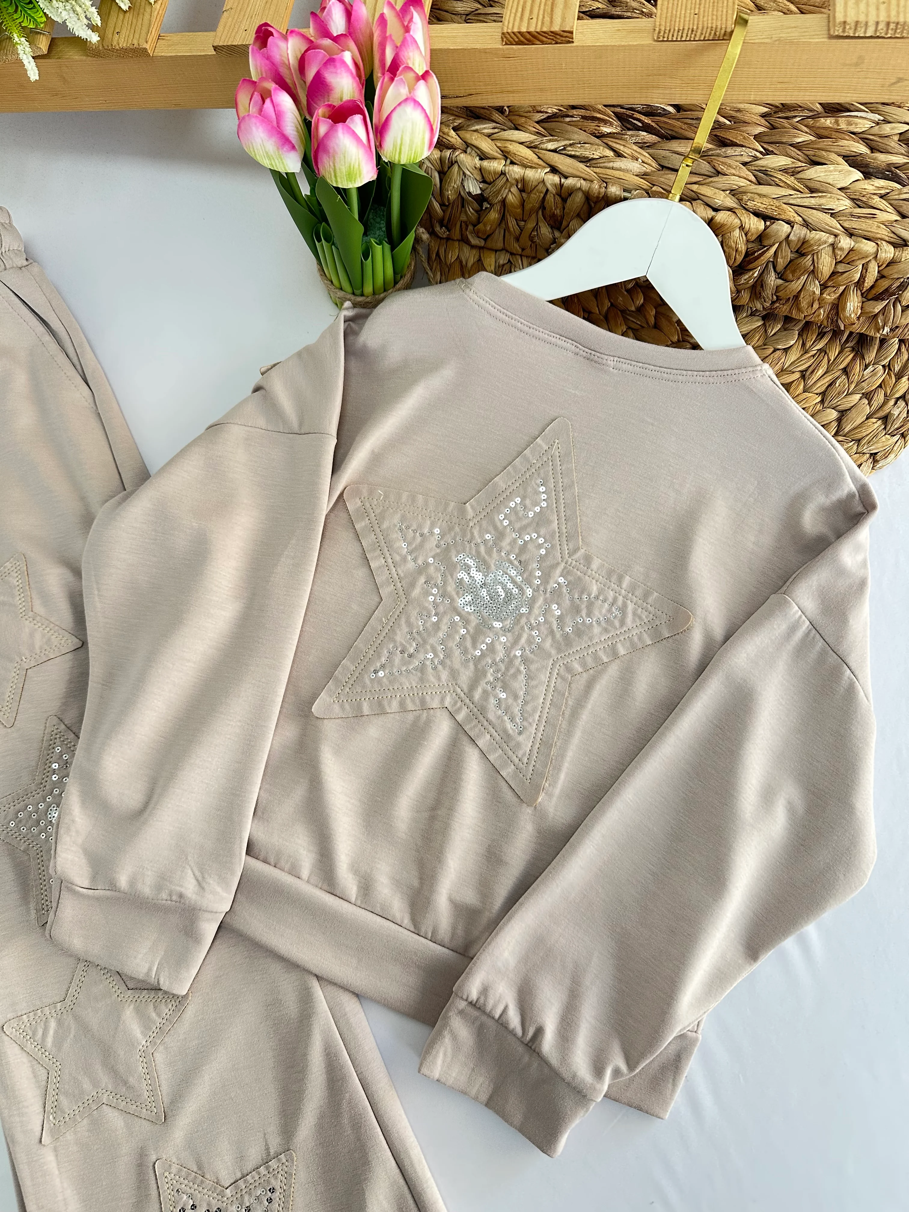 Kız Çocuk Vizon Oysho Kumaş Yıldızlı Takım