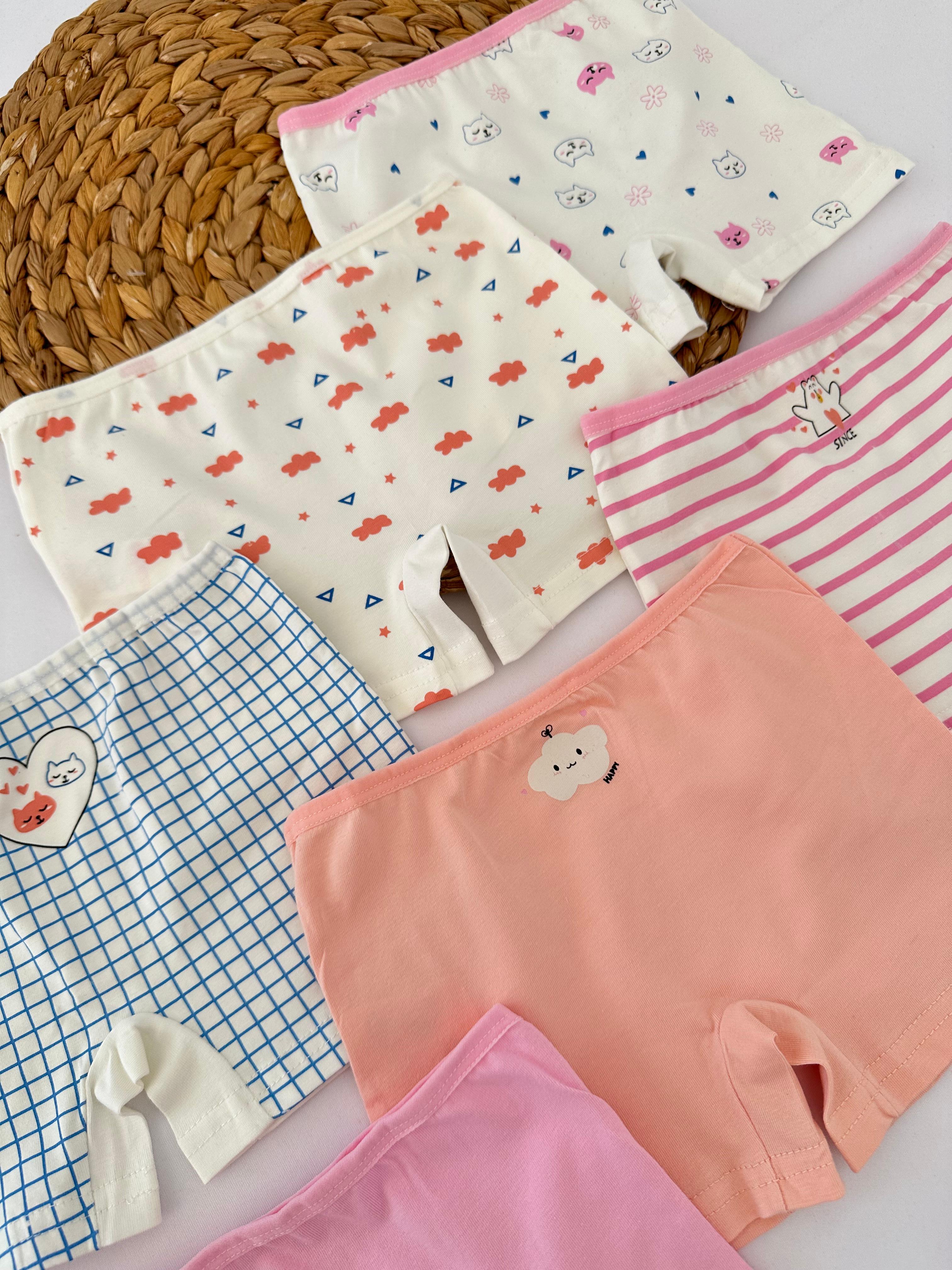 Kız Çocuk Bulut Desenli 6’lı Boxer Set