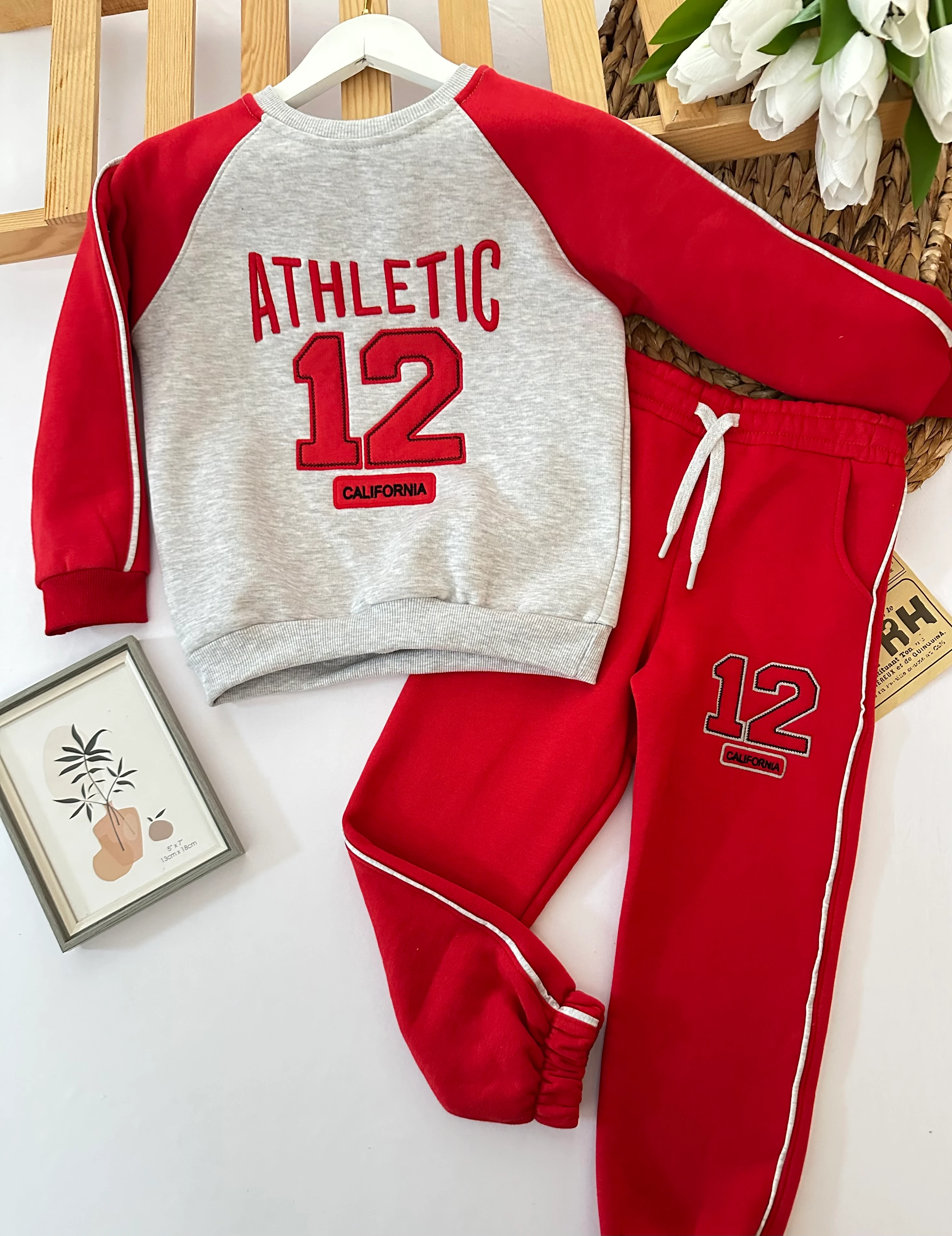 Erkek Çocuk Kırmızı Athletic Alt-Üst Takım