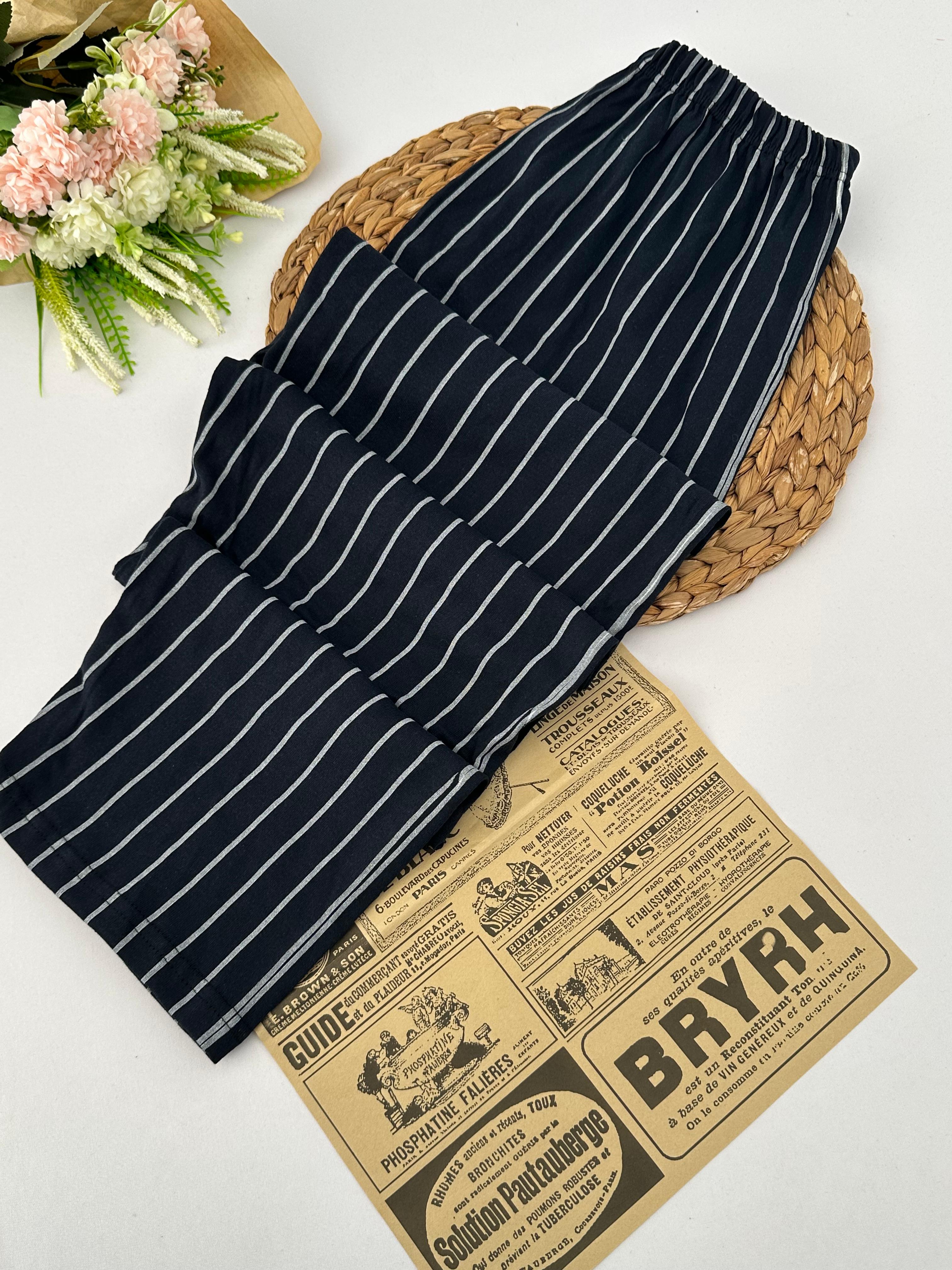 Siyah Çizgili Erkek Pijama Altı