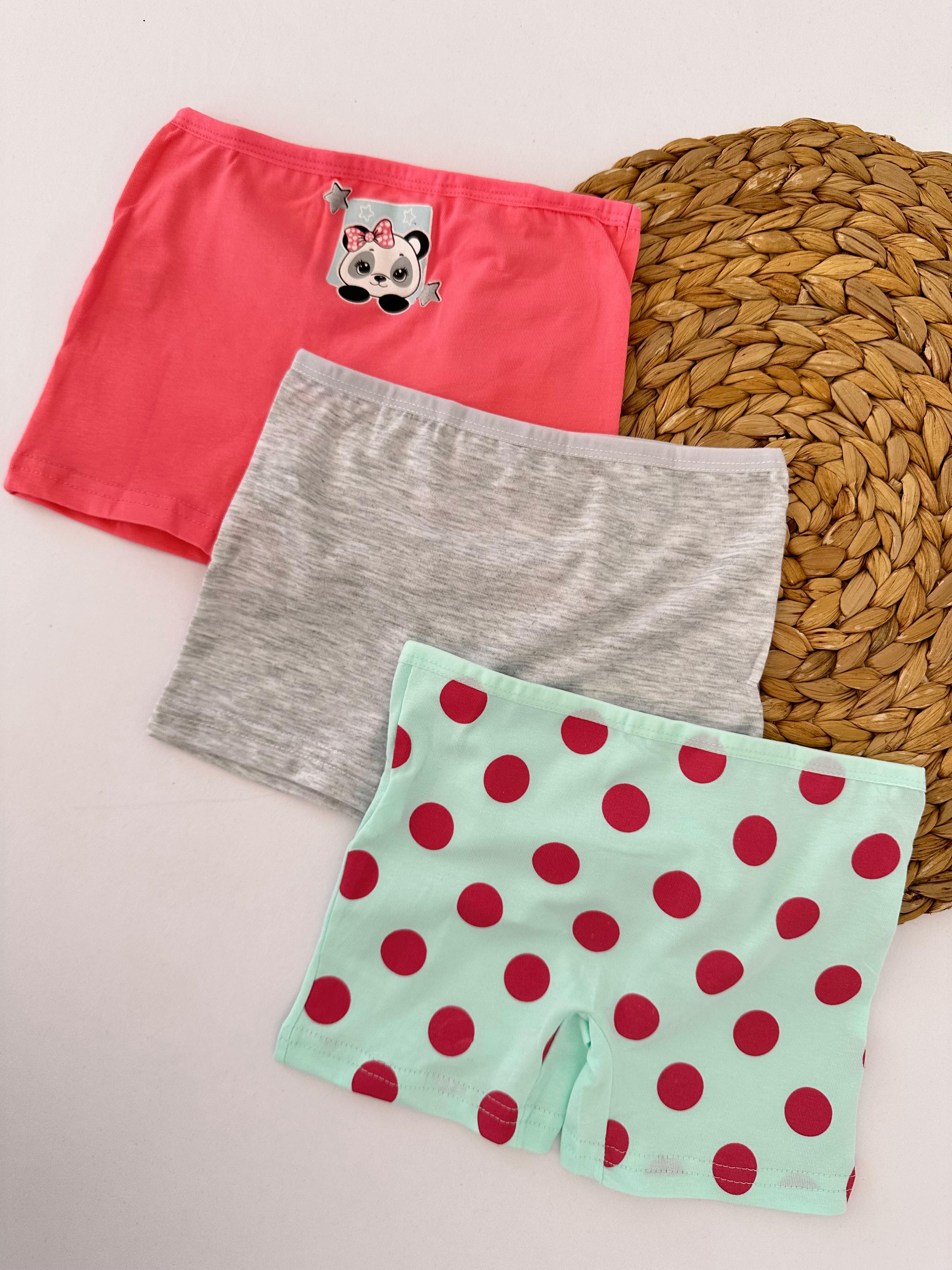 Kız Çocuk Pembe Pandalı 3’lü Boxer Set