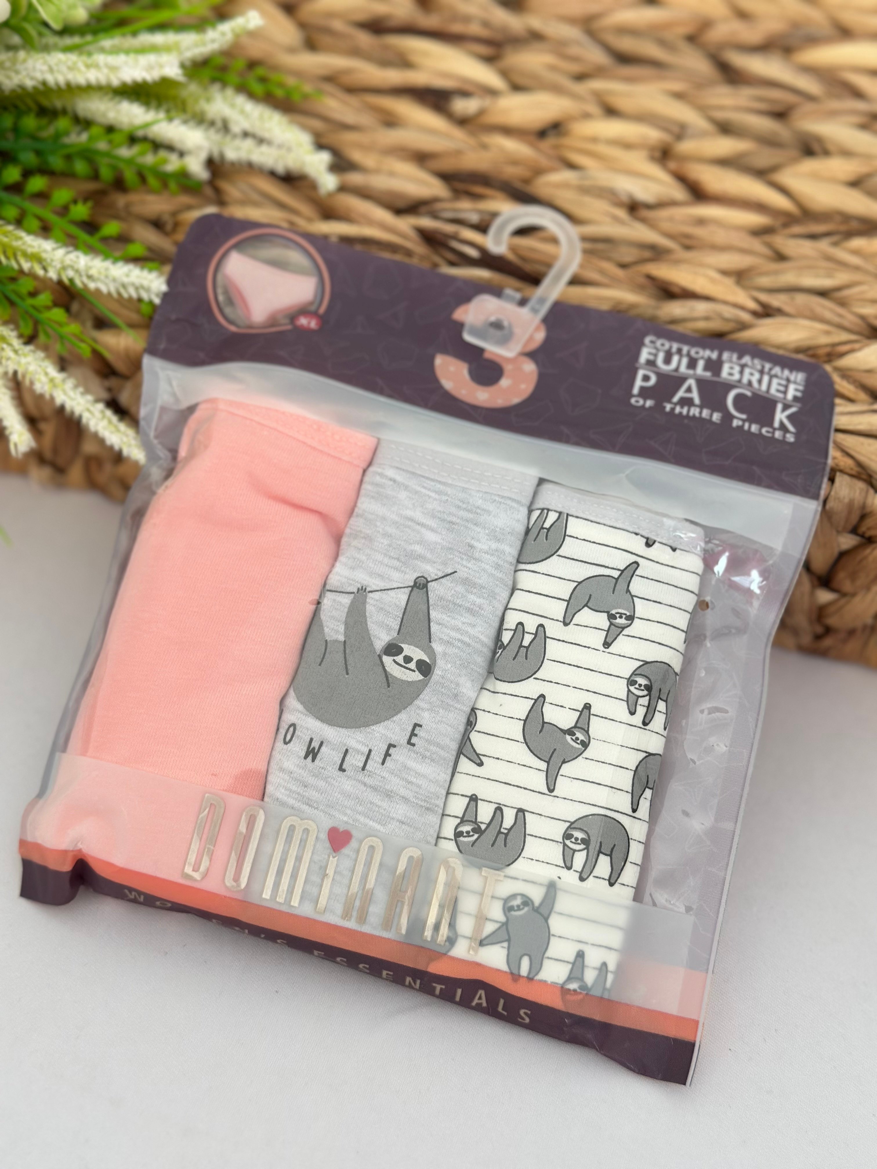 Somon Gri Desenli 3’lü Külot Set