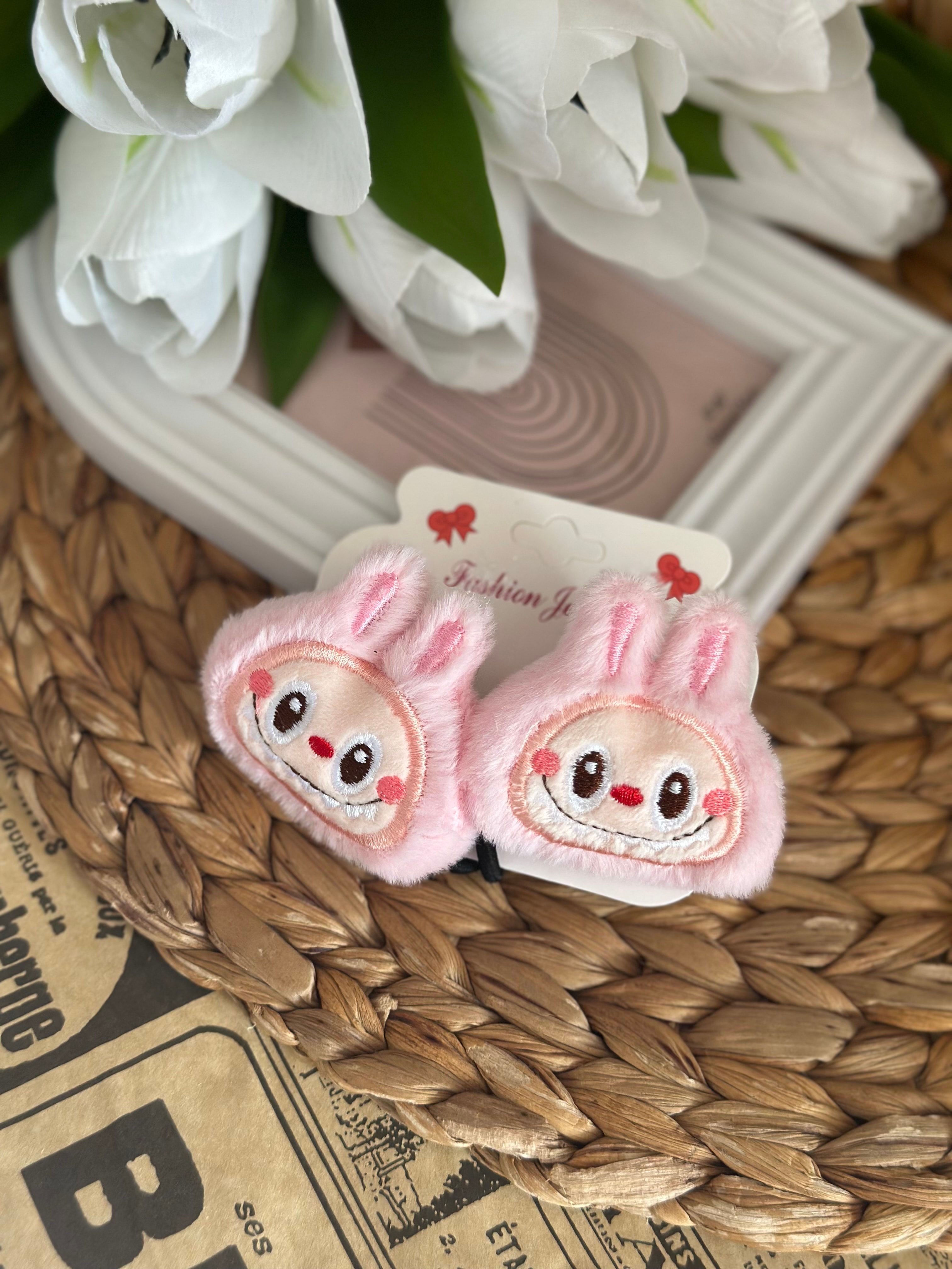 Labubu Pembe 2'li  Lastikli Toka