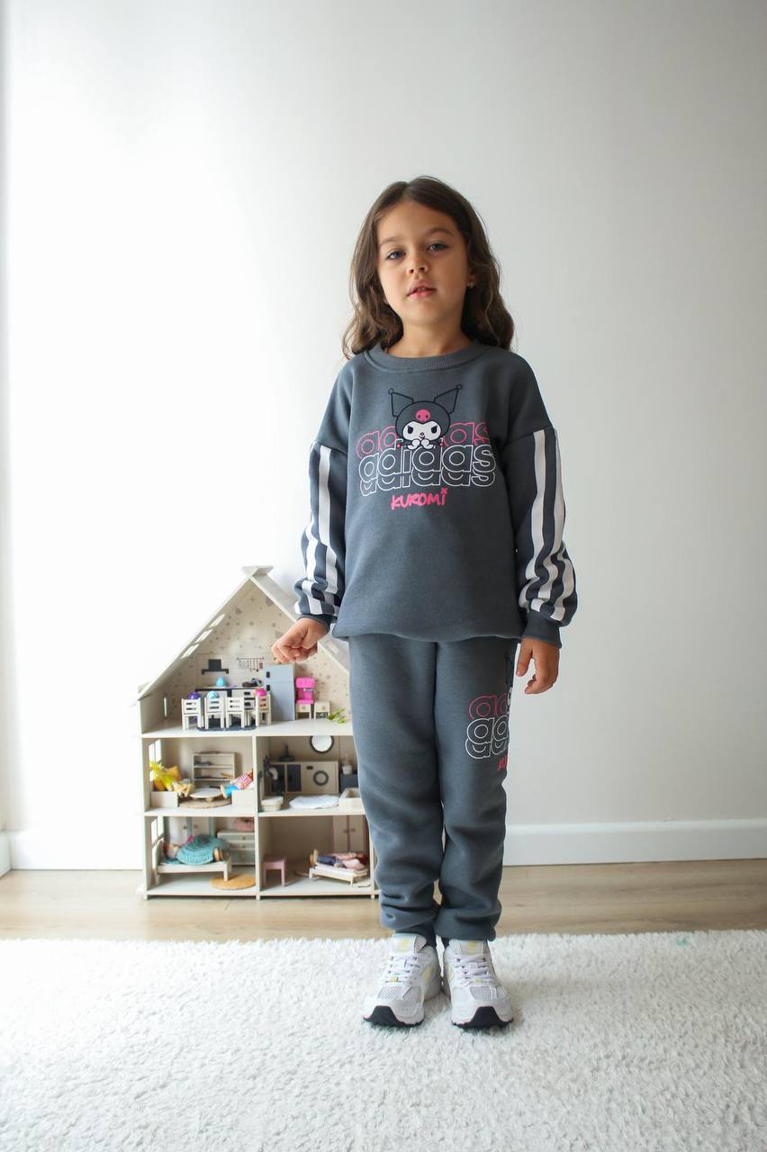 Kız Çocuk Antrasit Kuromi Adidas Alt-Üst Takım