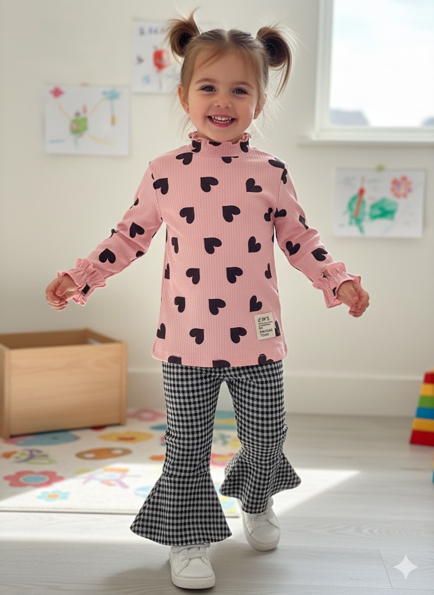 Kız Çocuk Pembe Kalpli İspanyol Takım