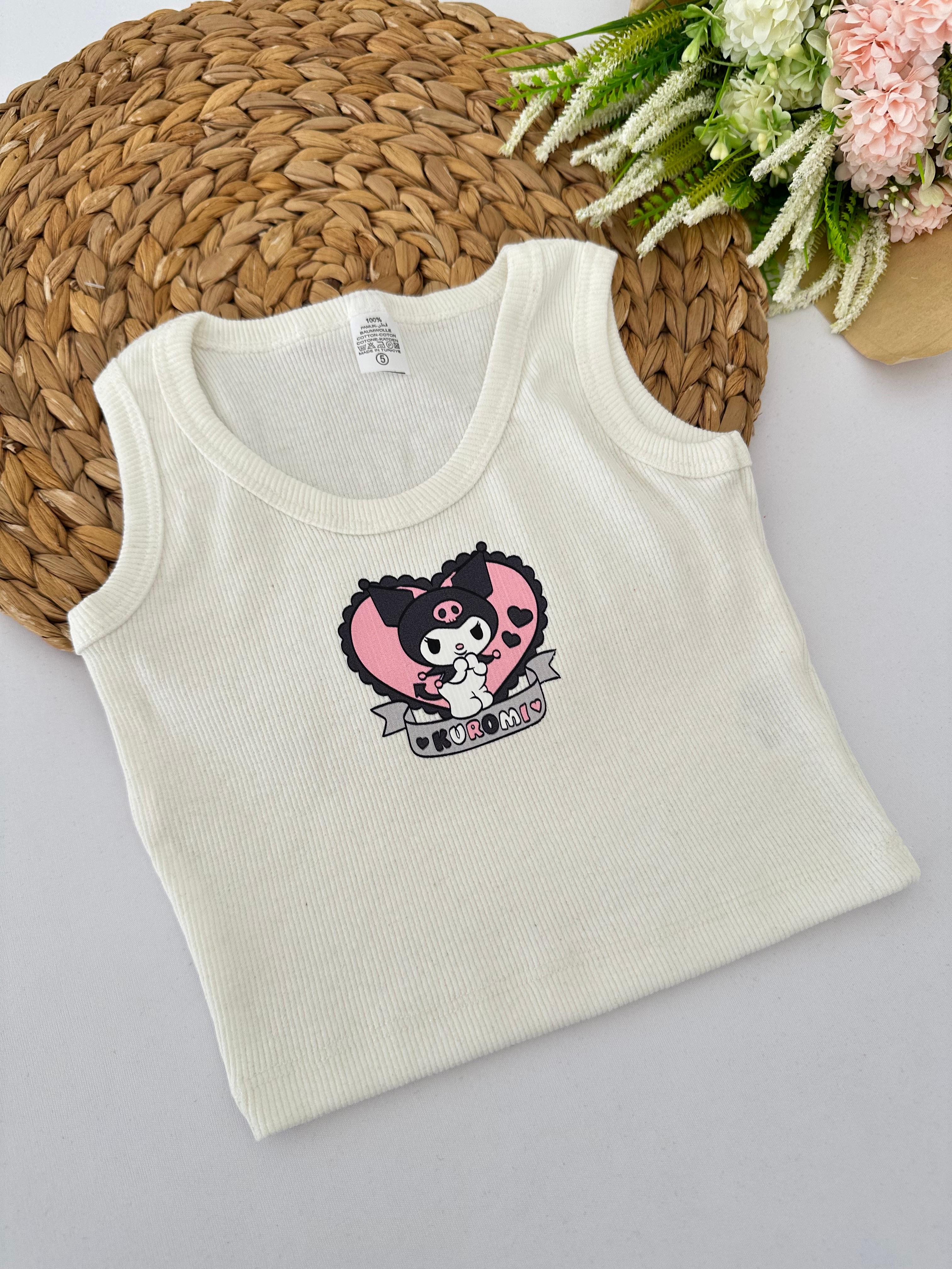 Kız Çocuk Ekru Kuromi Crop