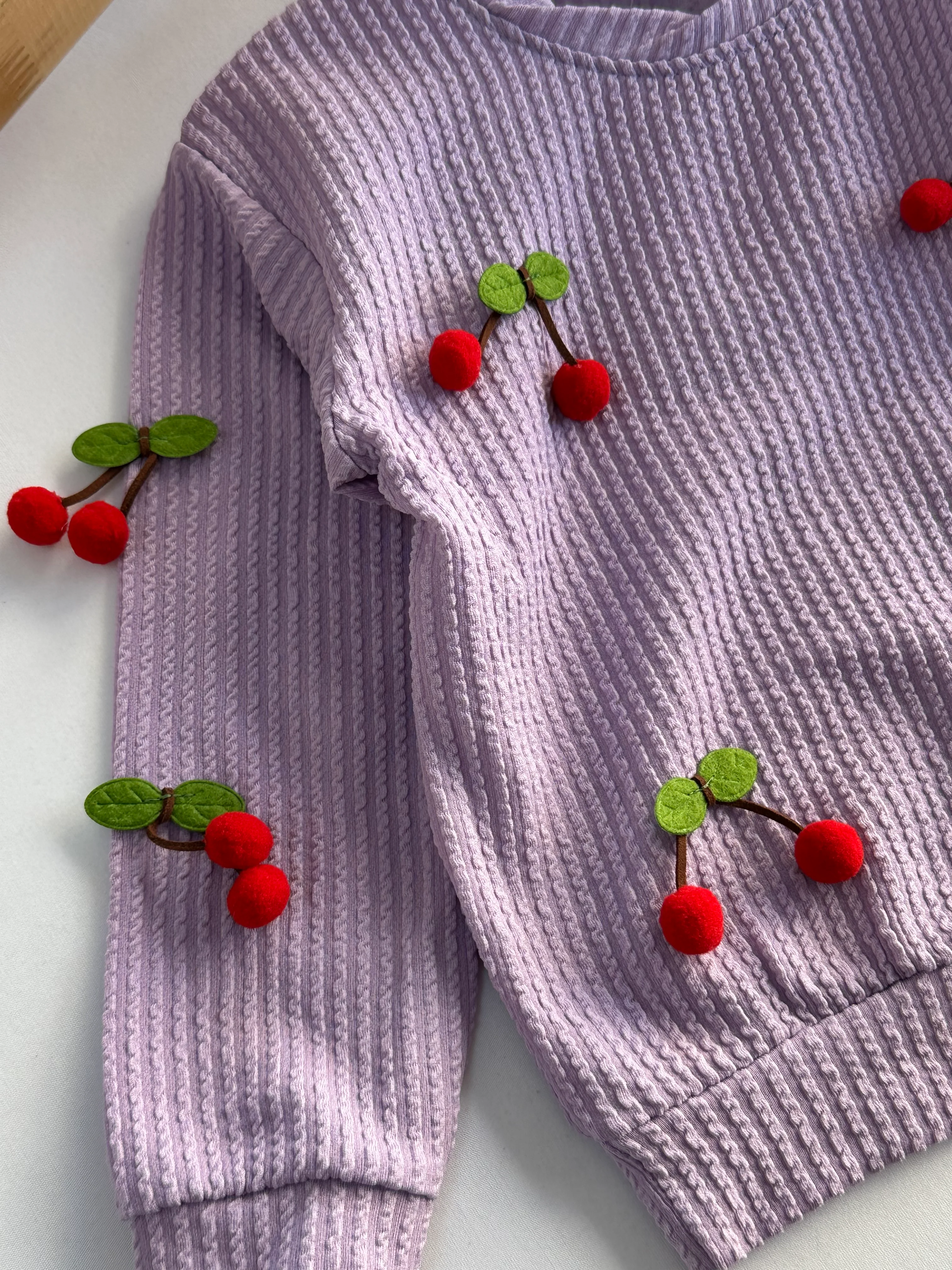 Kız Çocuk Lila Kirazlı Badi