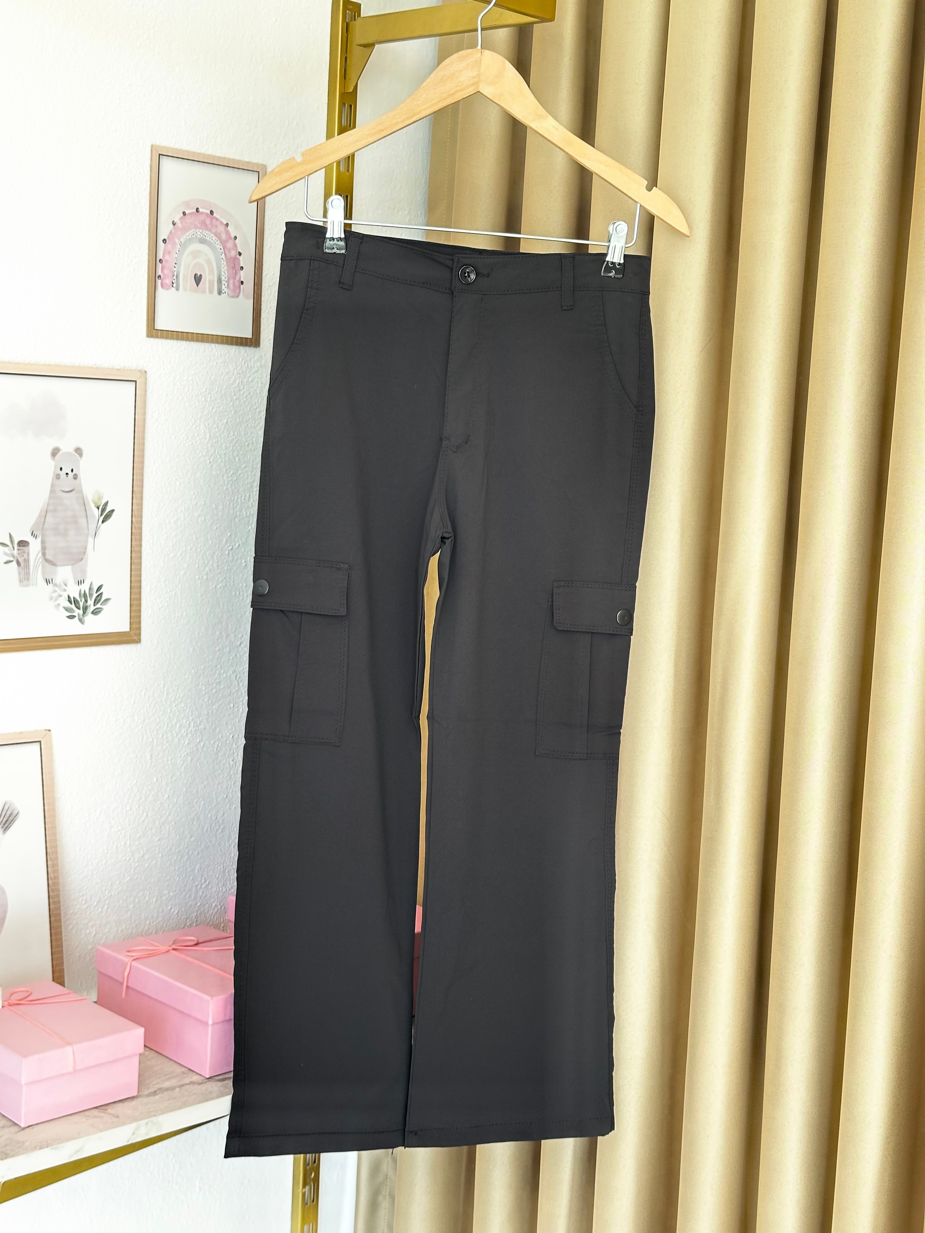 Kız Çocuk Siyah Bol Paça Pantolon