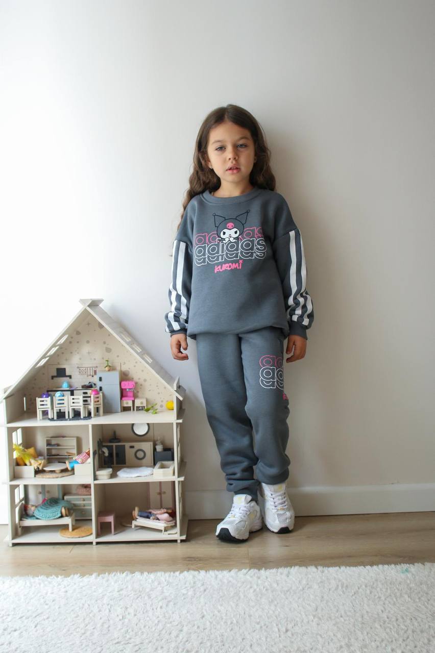 Kız Çocuk Antrasit Kuromi Adidas Alt-Üst Takım