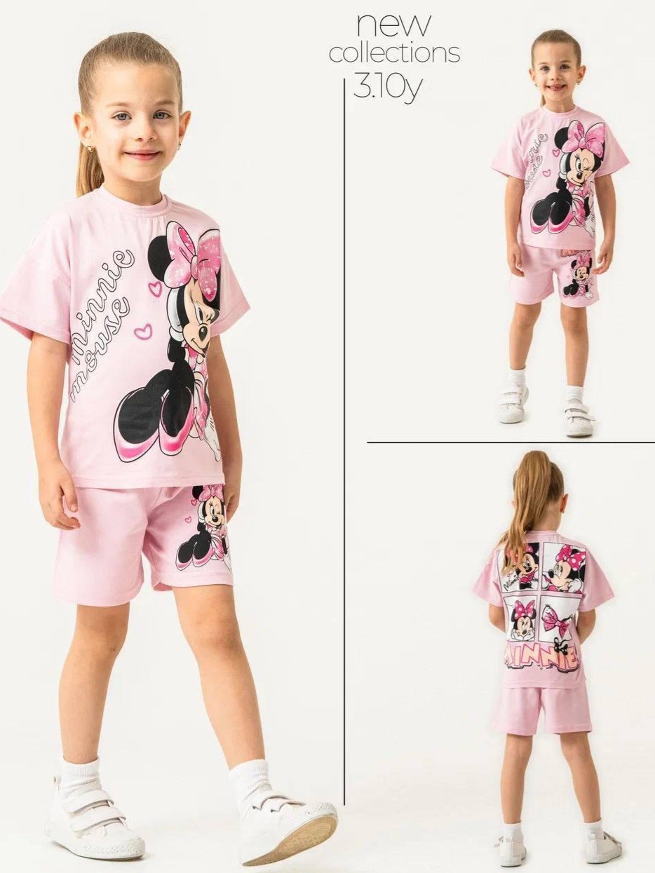 Kız Çocuk Pembe Minnie Mouse Takım