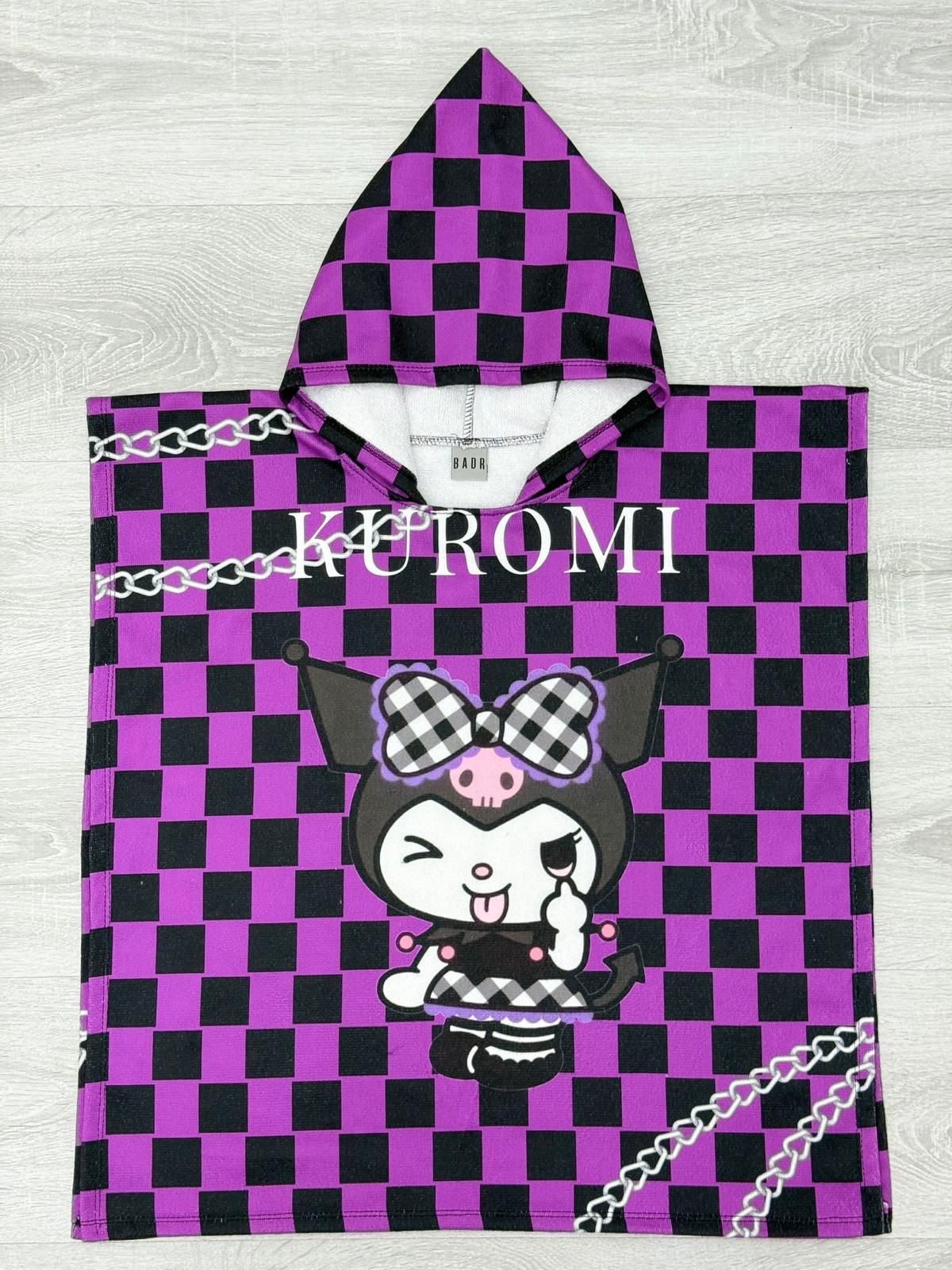 Kuromi Mor Damalı Panço Havlu