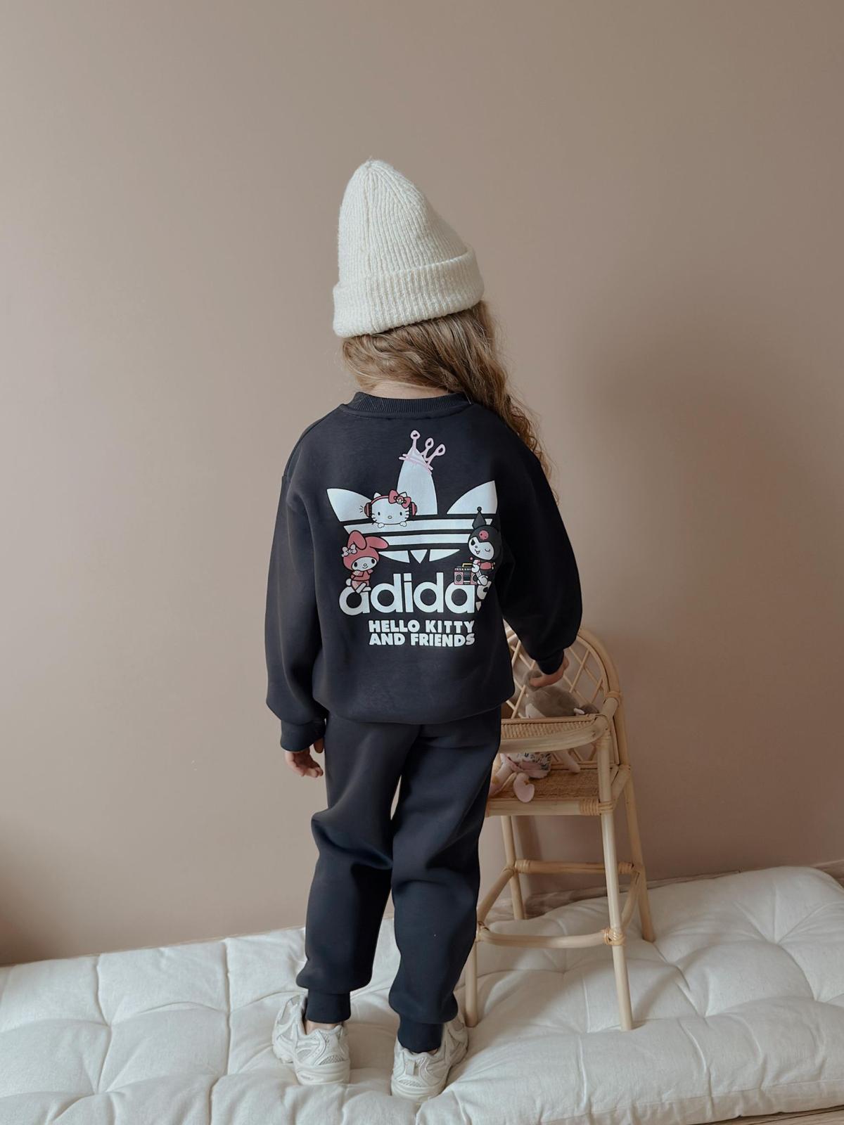 Kız Çocuk Siyah Kuromi Desenli Takım