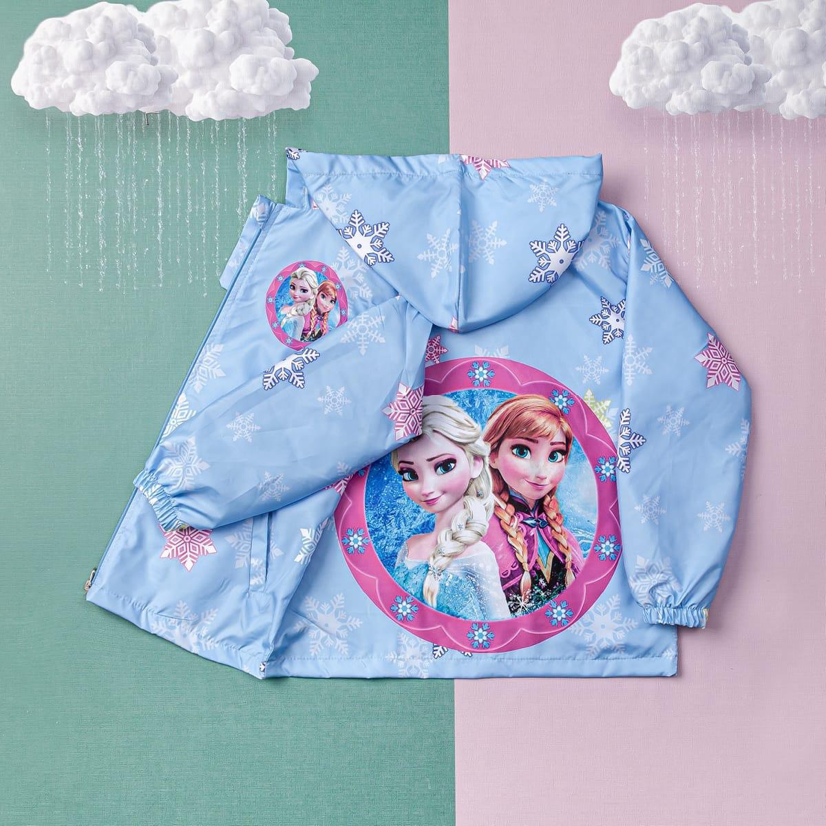 Kız Çocuk Mavi Frozen Yağmurluk