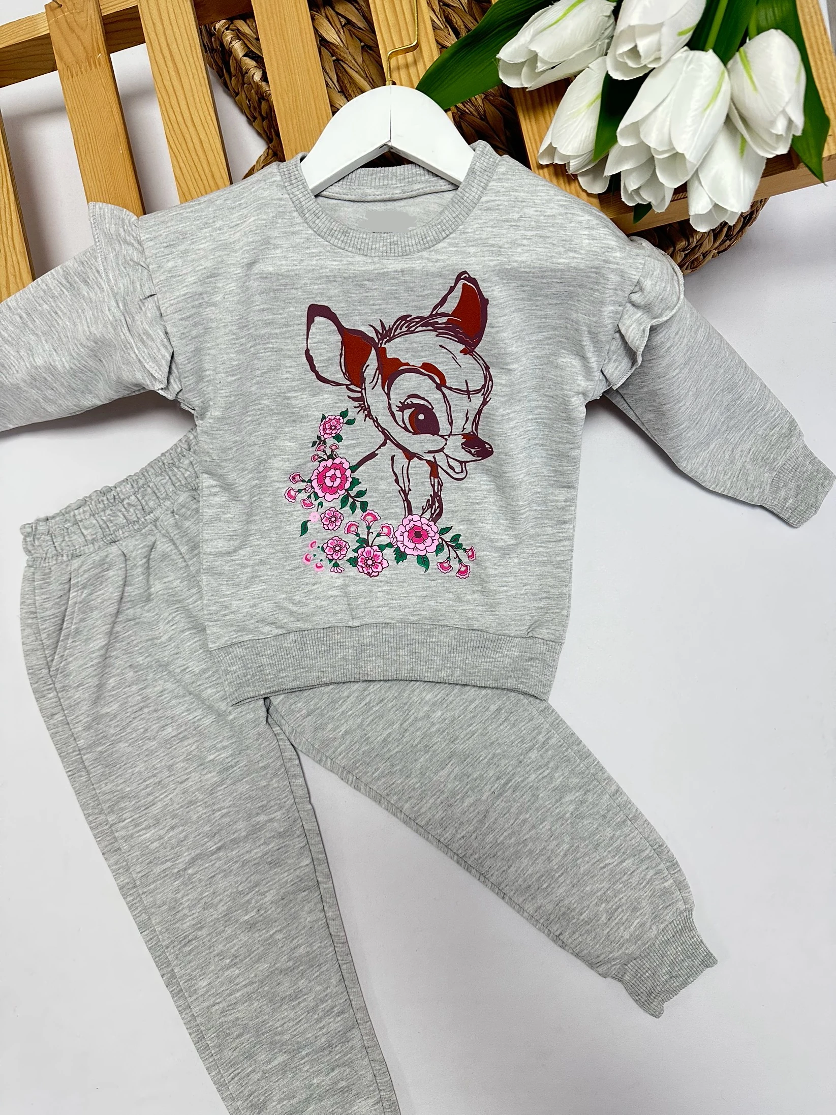 Kız Çocuk Gri Bambi Takım 