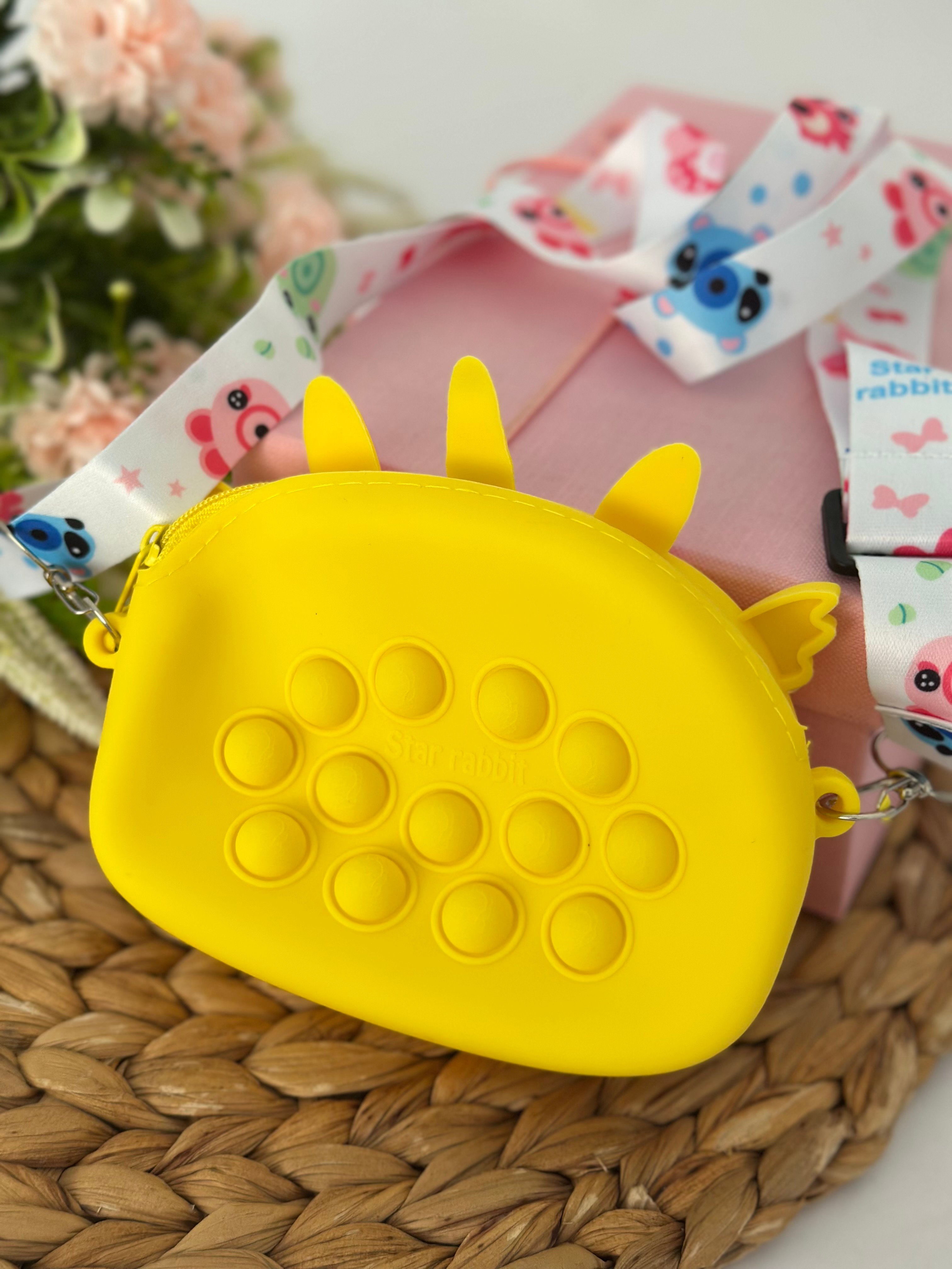 Sarı Unicornlu Popitli Silikon Çanta