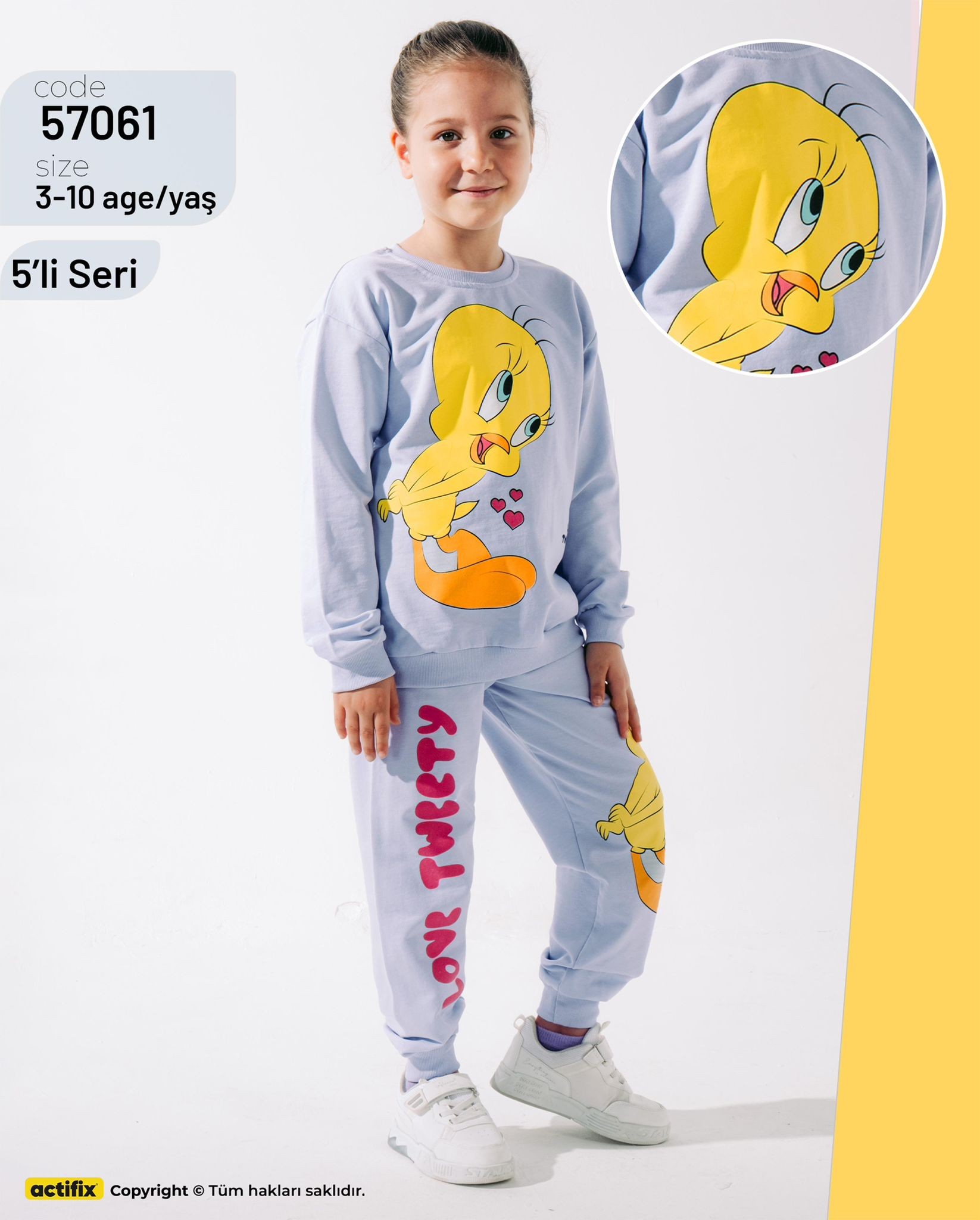 Kız Çocuk Lila Tweety 2 İplik Takım