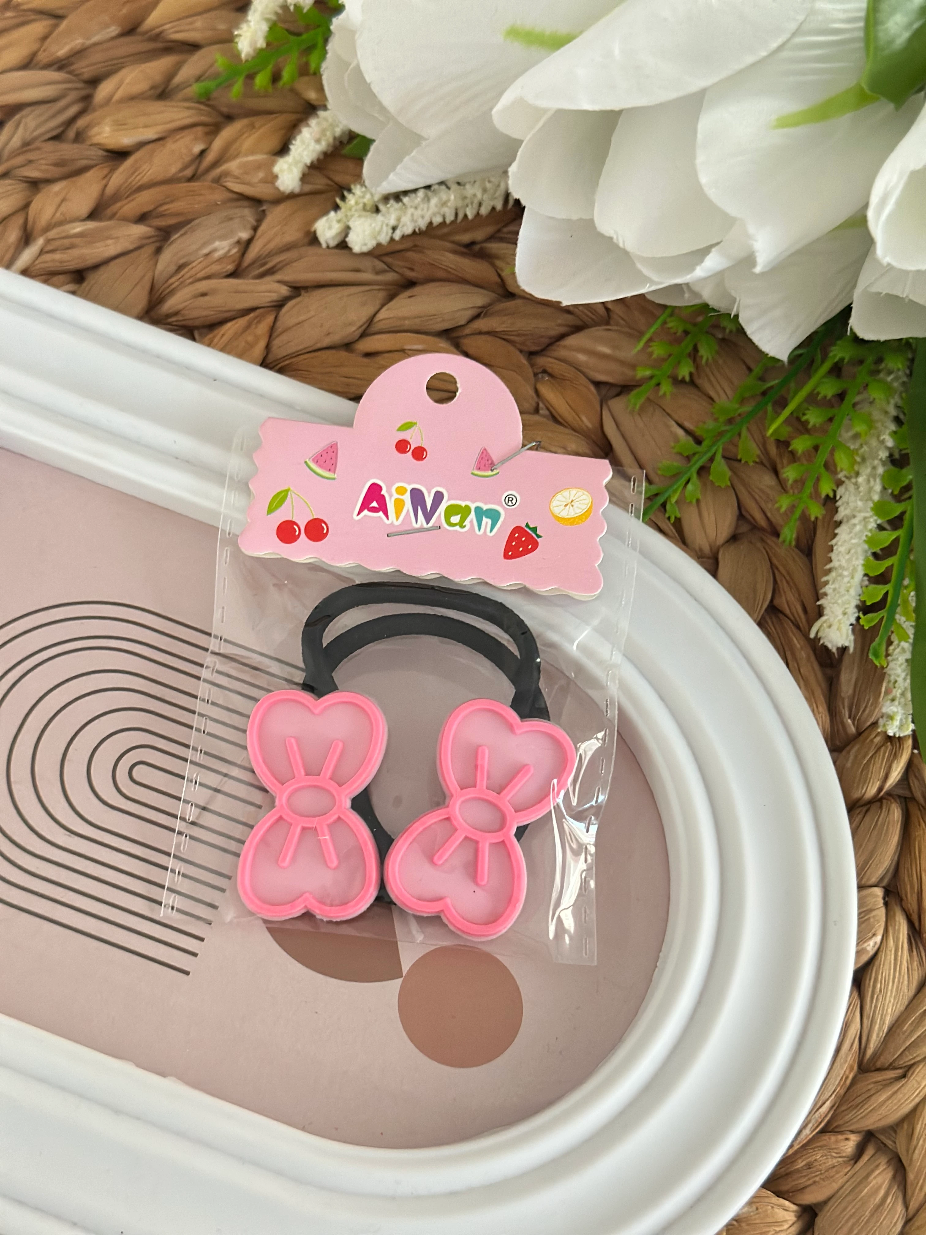 Pembe Fiyonk 2'li Lastik Toka