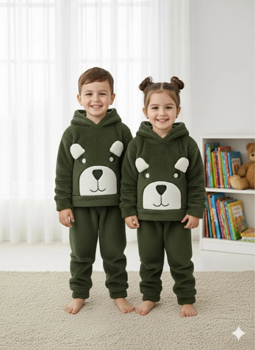 Çocuk Haki Ayıcık Peluş Takım