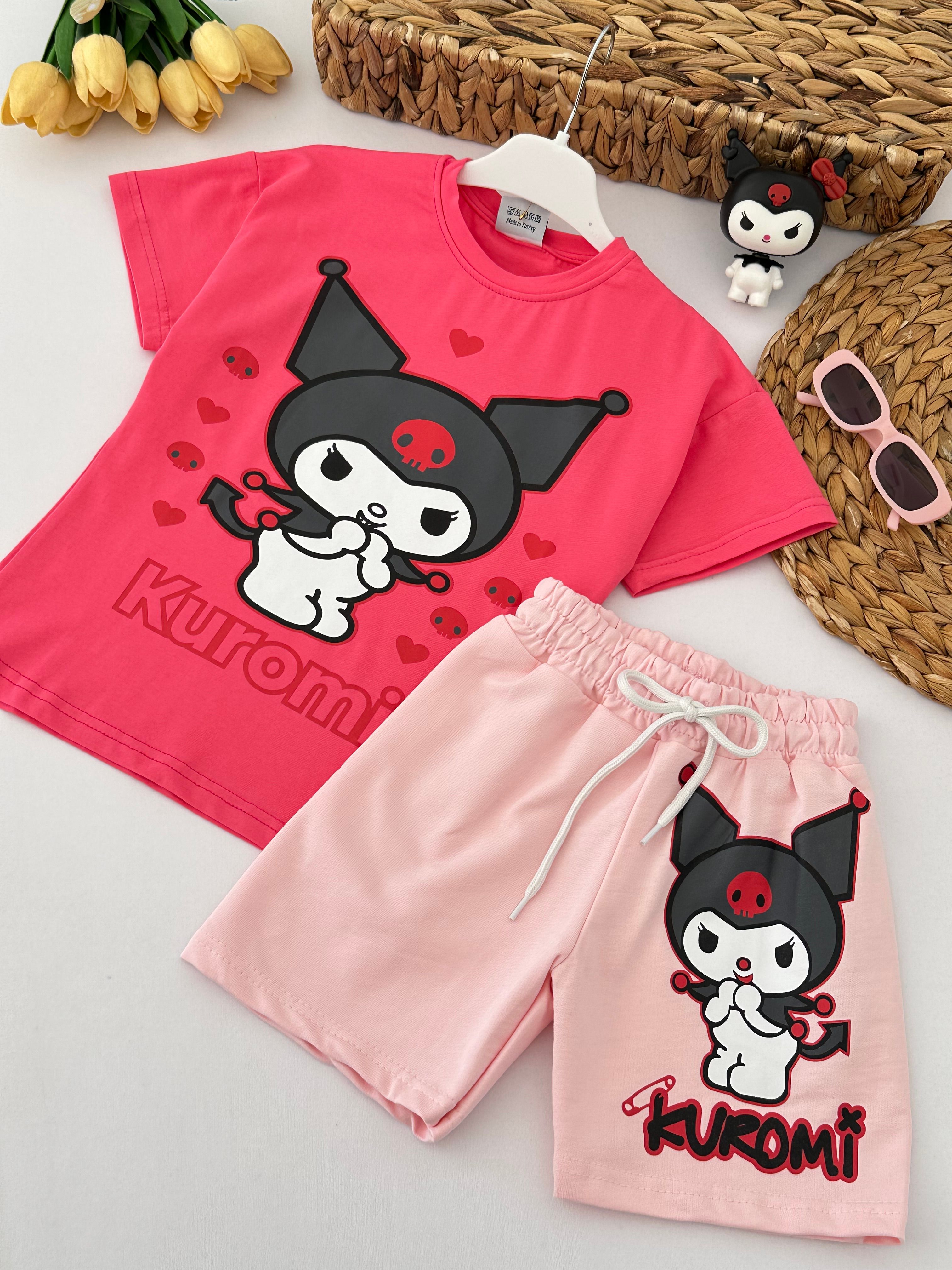 Kız Çocuk Pembe Kuromi Takım