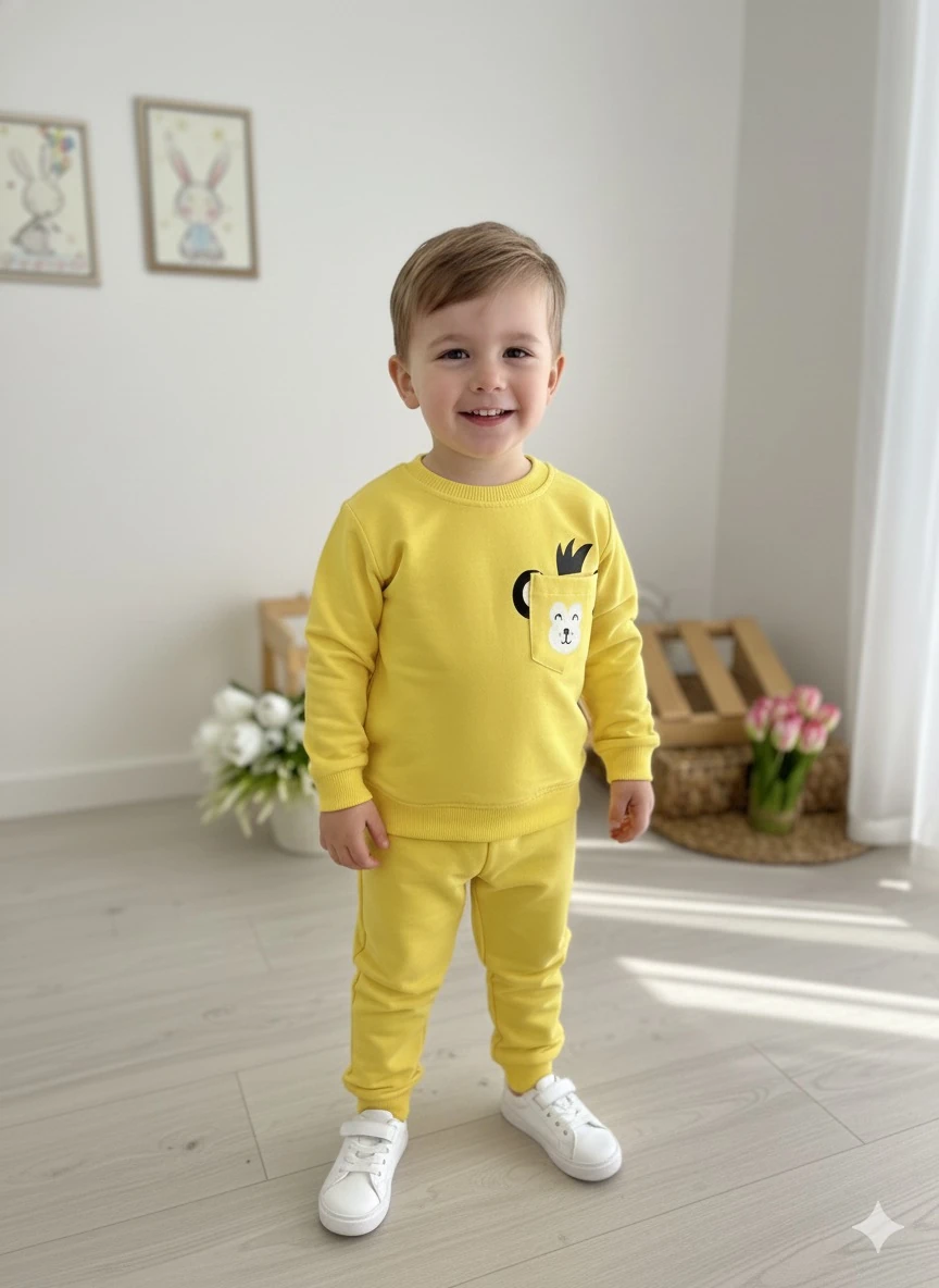 Erkek Çocuk Sarı Maymuncuk 2'li Takım