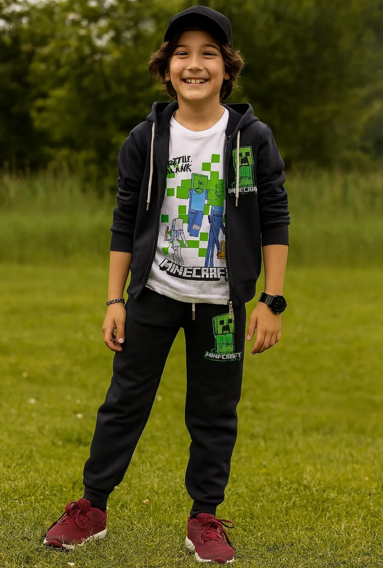 Erkek Çocuk Antrasit Minecraft 3'lü Takım