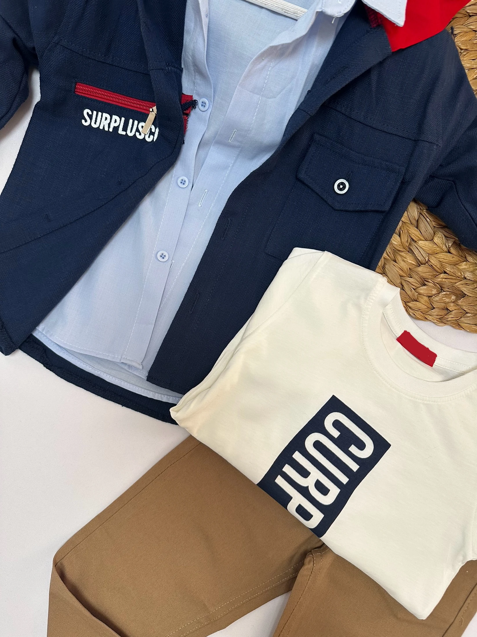 Erkek Çocuk Lacivert Ceket Kot Pantolon CurPlus 4'lü Takım