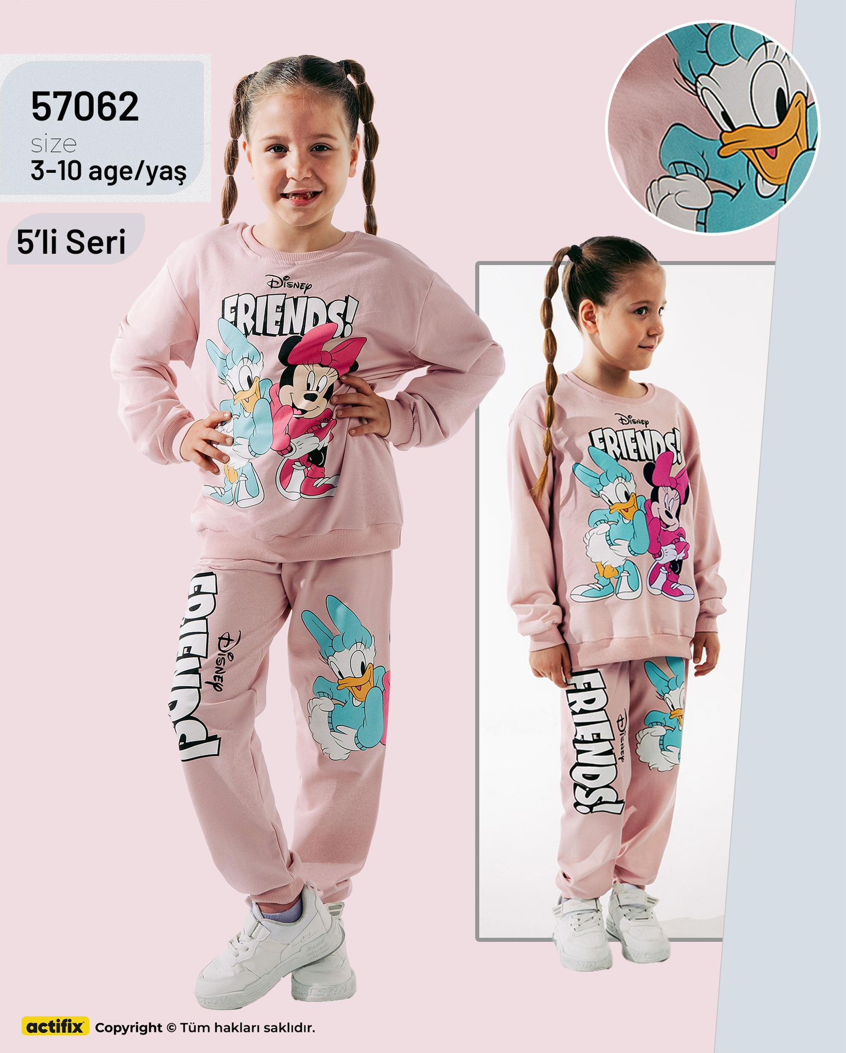 Kız Çocuk Minnie Daisy Friends2 İplik Takım