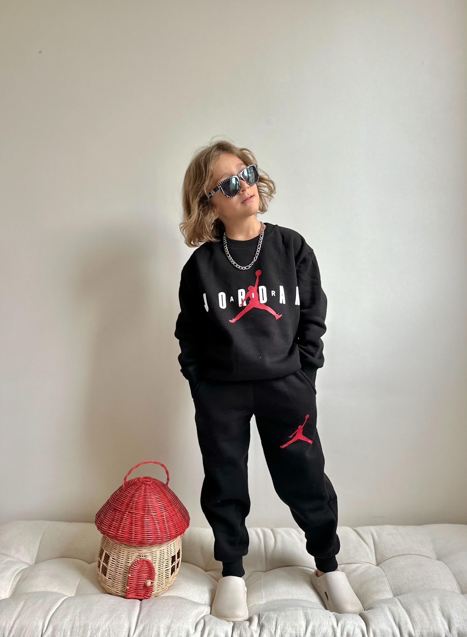 Erkek Çocuk Siyah Jordan Takım