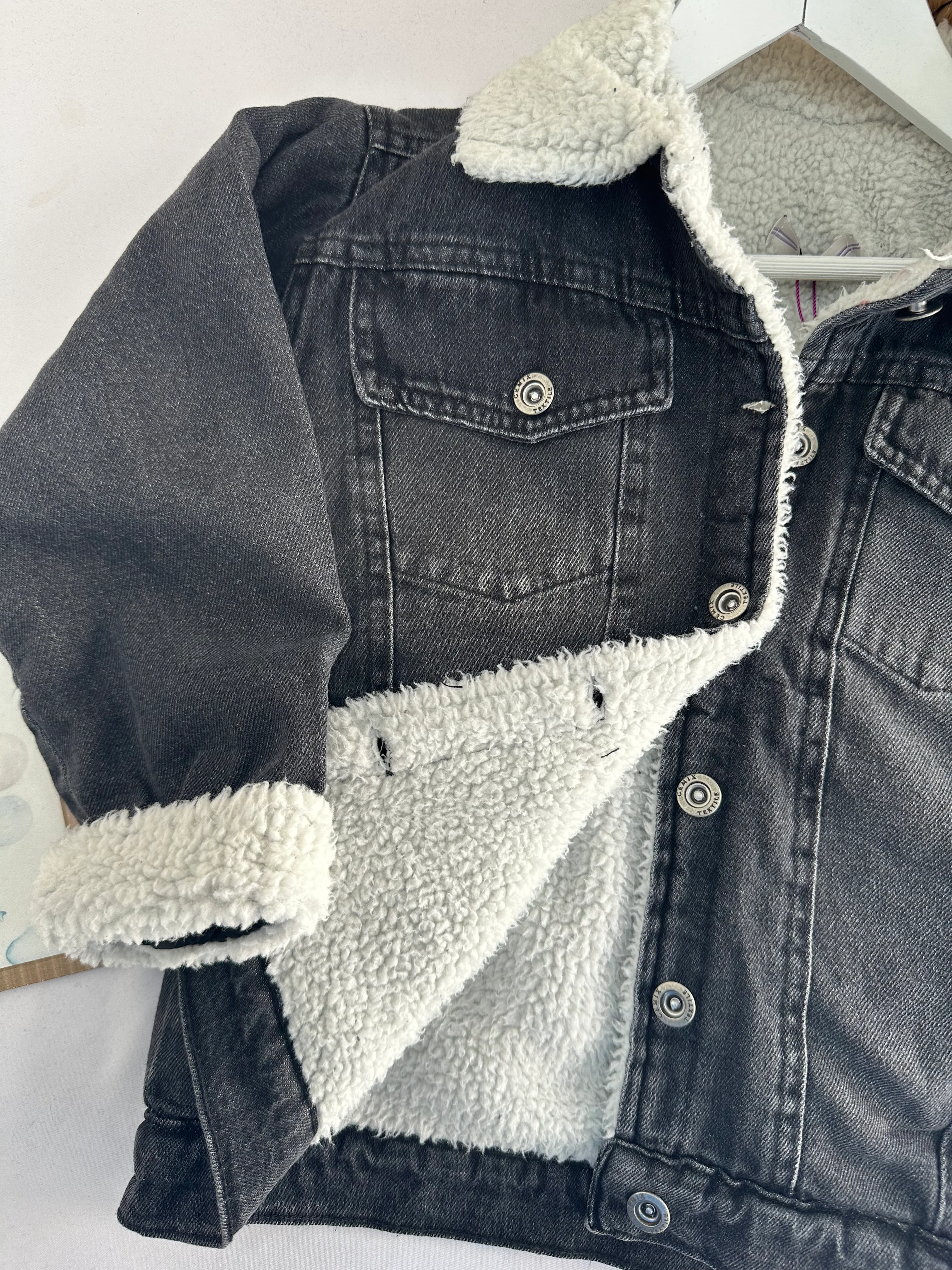 Füme  İçi Yünlü Kot Ceket