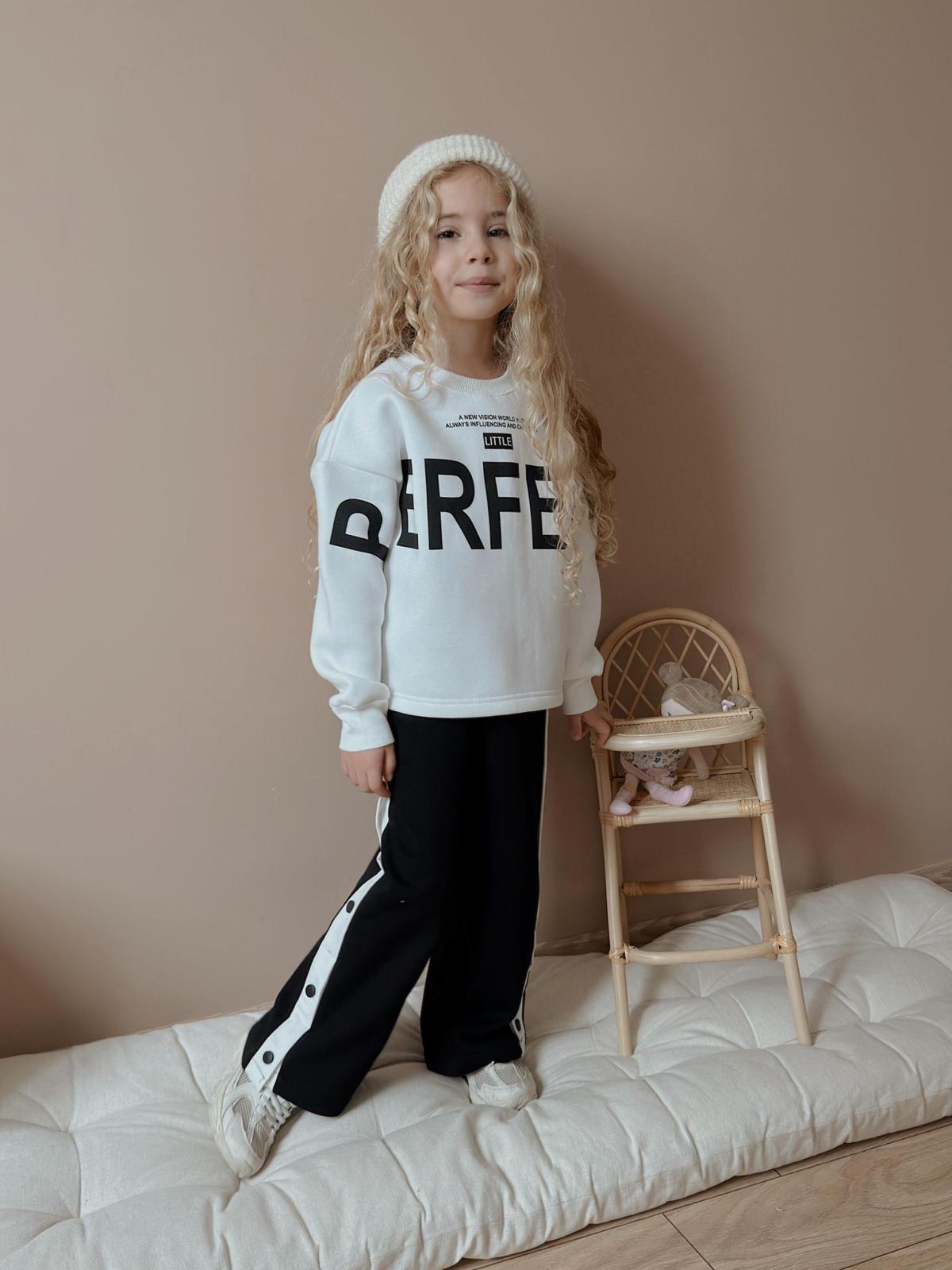 Kız Çocuk Beyaz Perfect Şeritli Takım