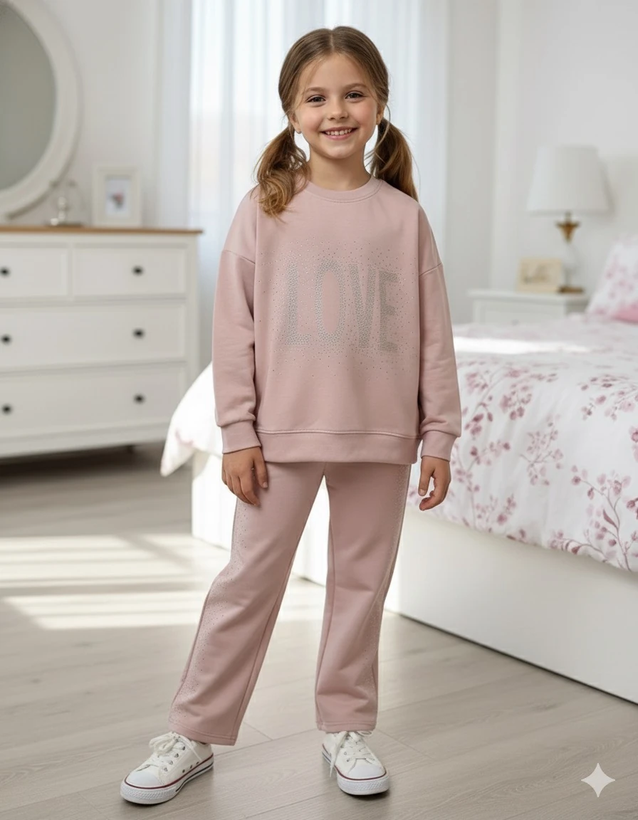 Kız Çocuk Pembe Oysho Kumaş Takım