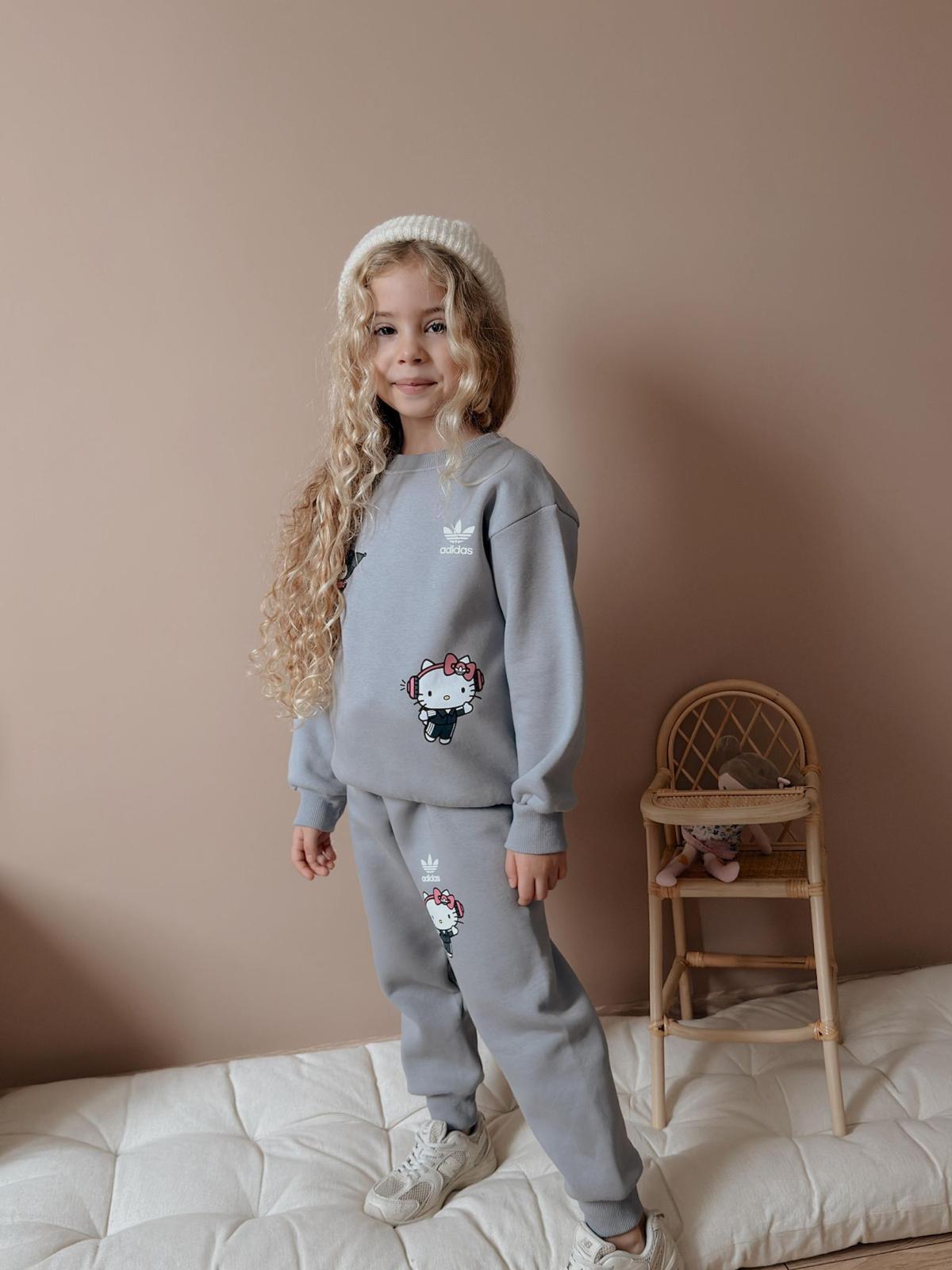 Kız Çocuk Gri Kuromi Desenli Takım
