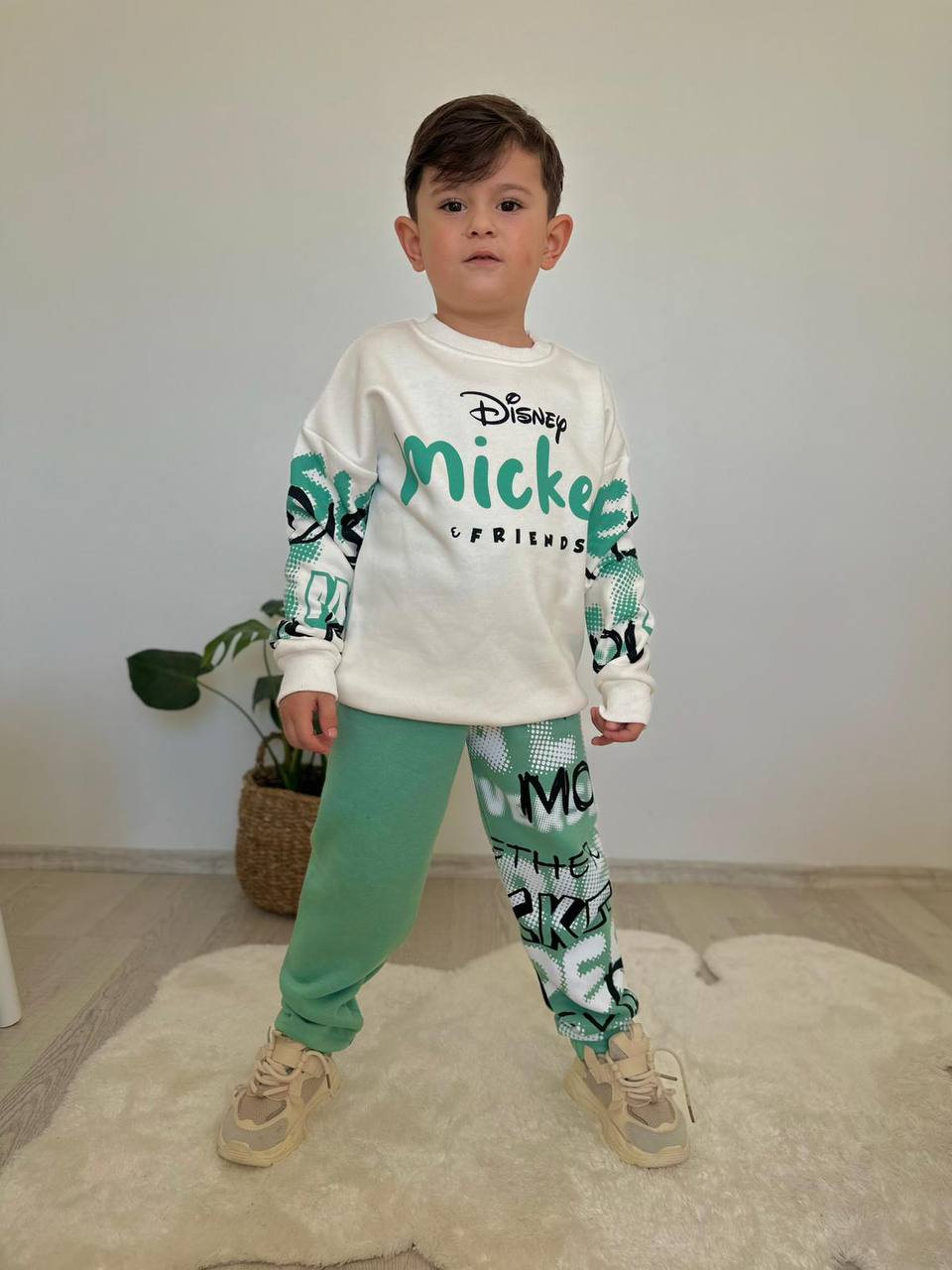 Erkek Çocuk Yeşil Mickey Takım