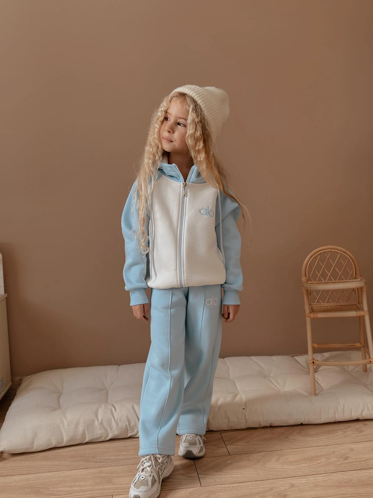 Kız Çocuk Mavi Fermuarlı Alt-Üst Takım