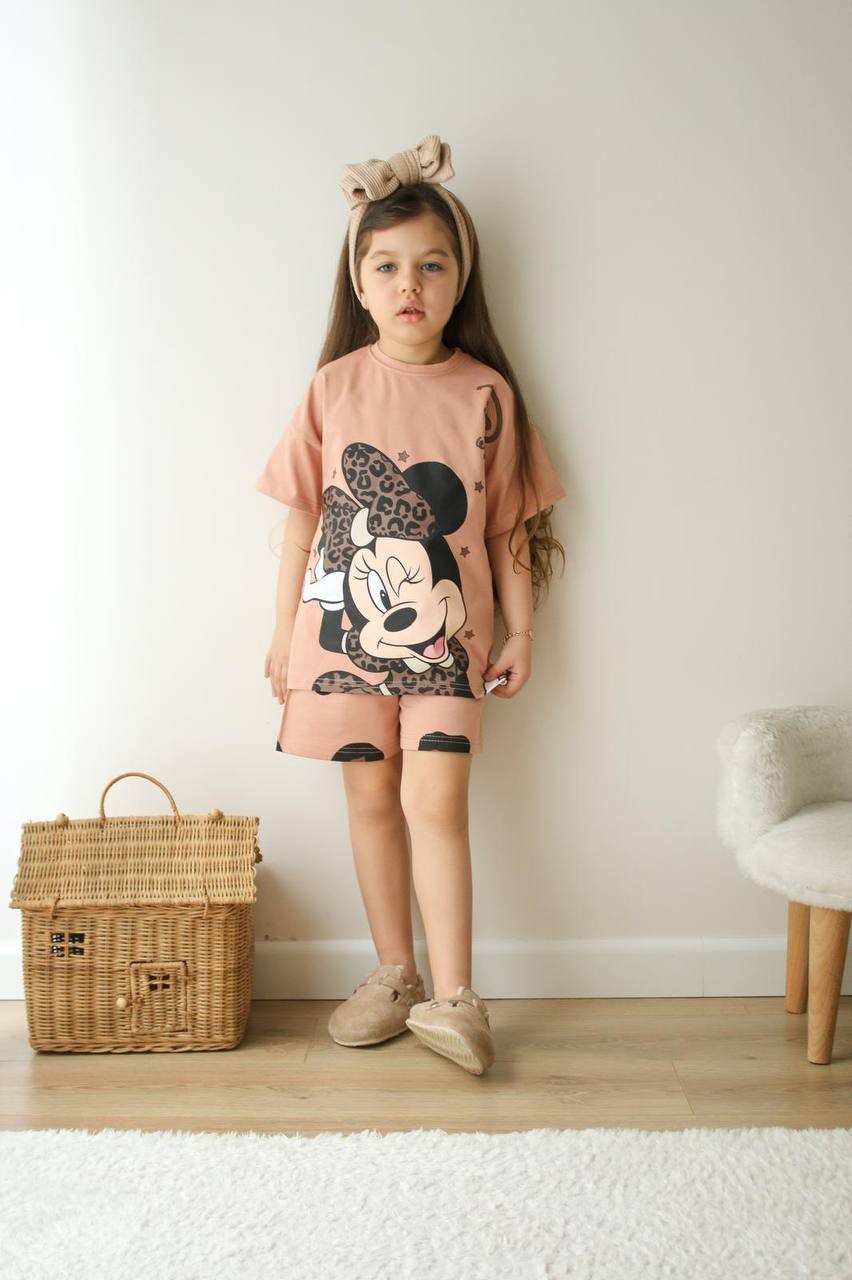 Kız Çocuk Kahve Minnie Mouse Takım