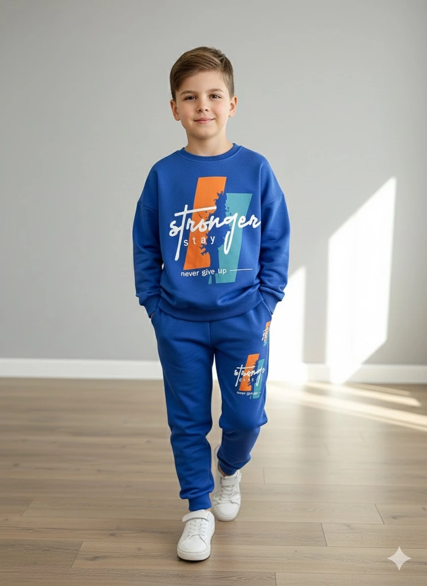 Erkek Çocuk Saks Mavi Stranger Takım