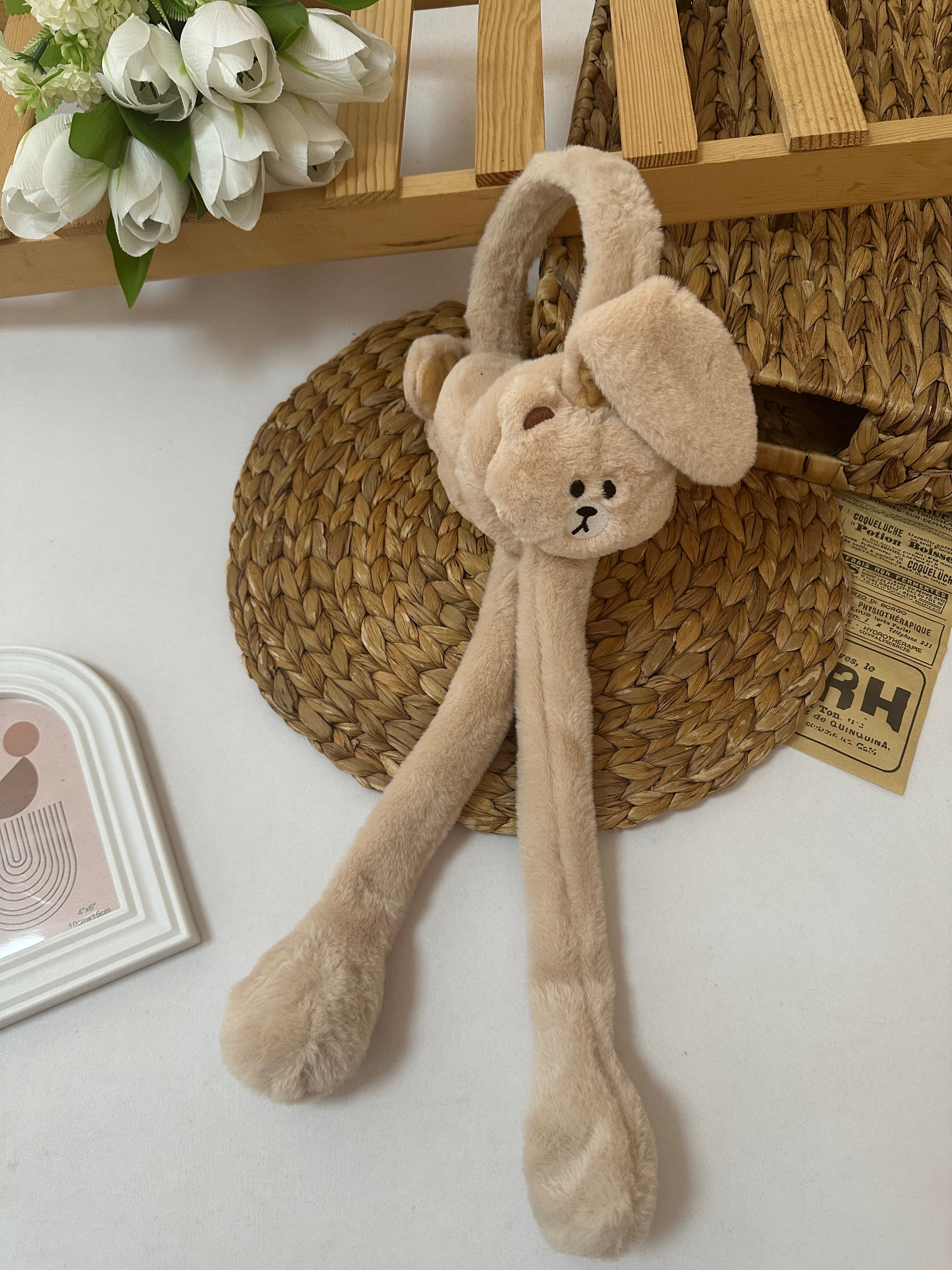 Kız Çocuk Vizon Hareketli Peluş Kulaklık