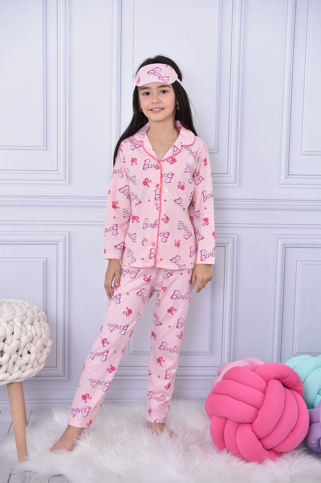 Barbie Düğmeli Pijama