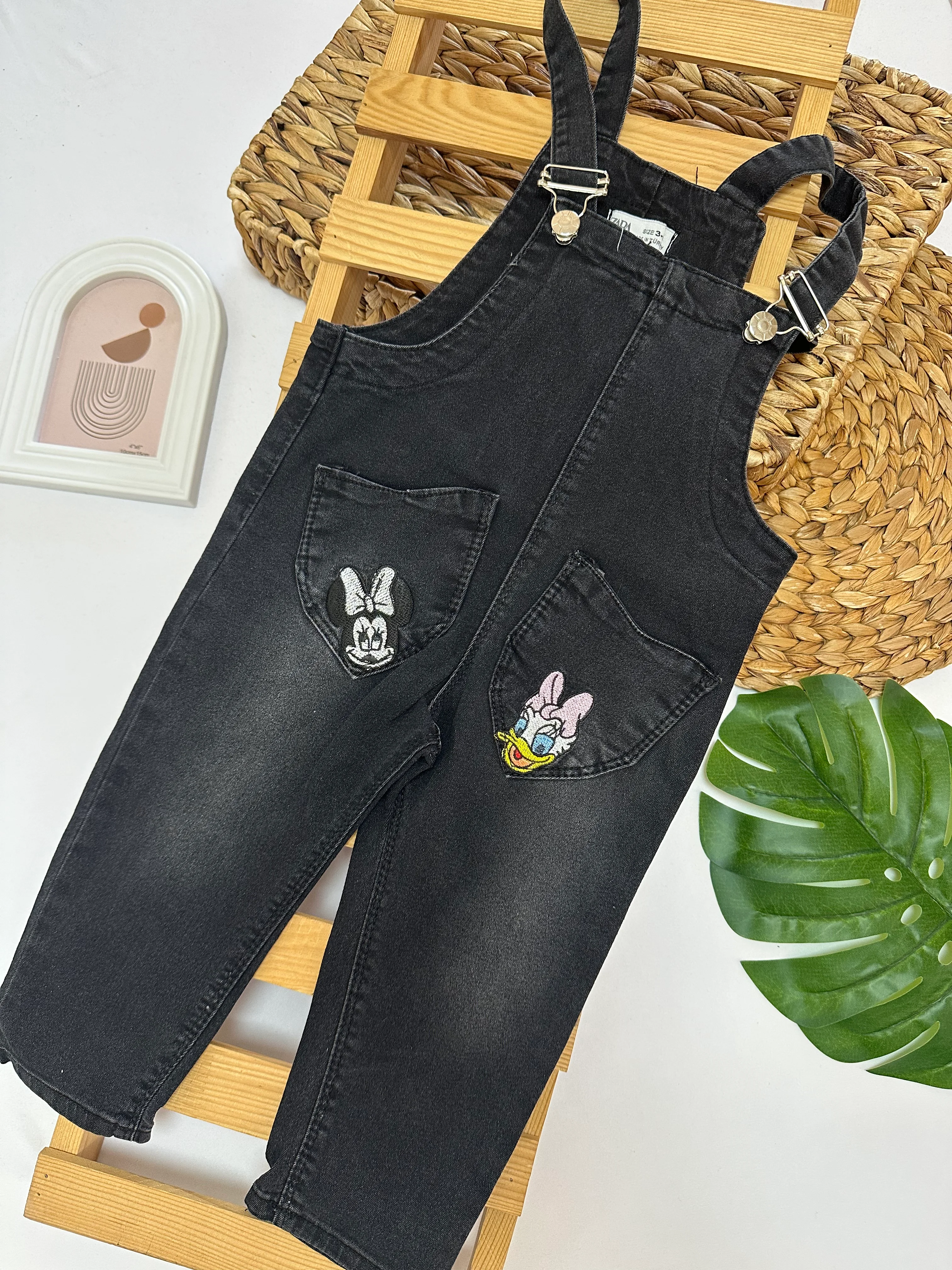 Kız Çocuk Daisy Minnie Baskılı Bahçıvan Salopet