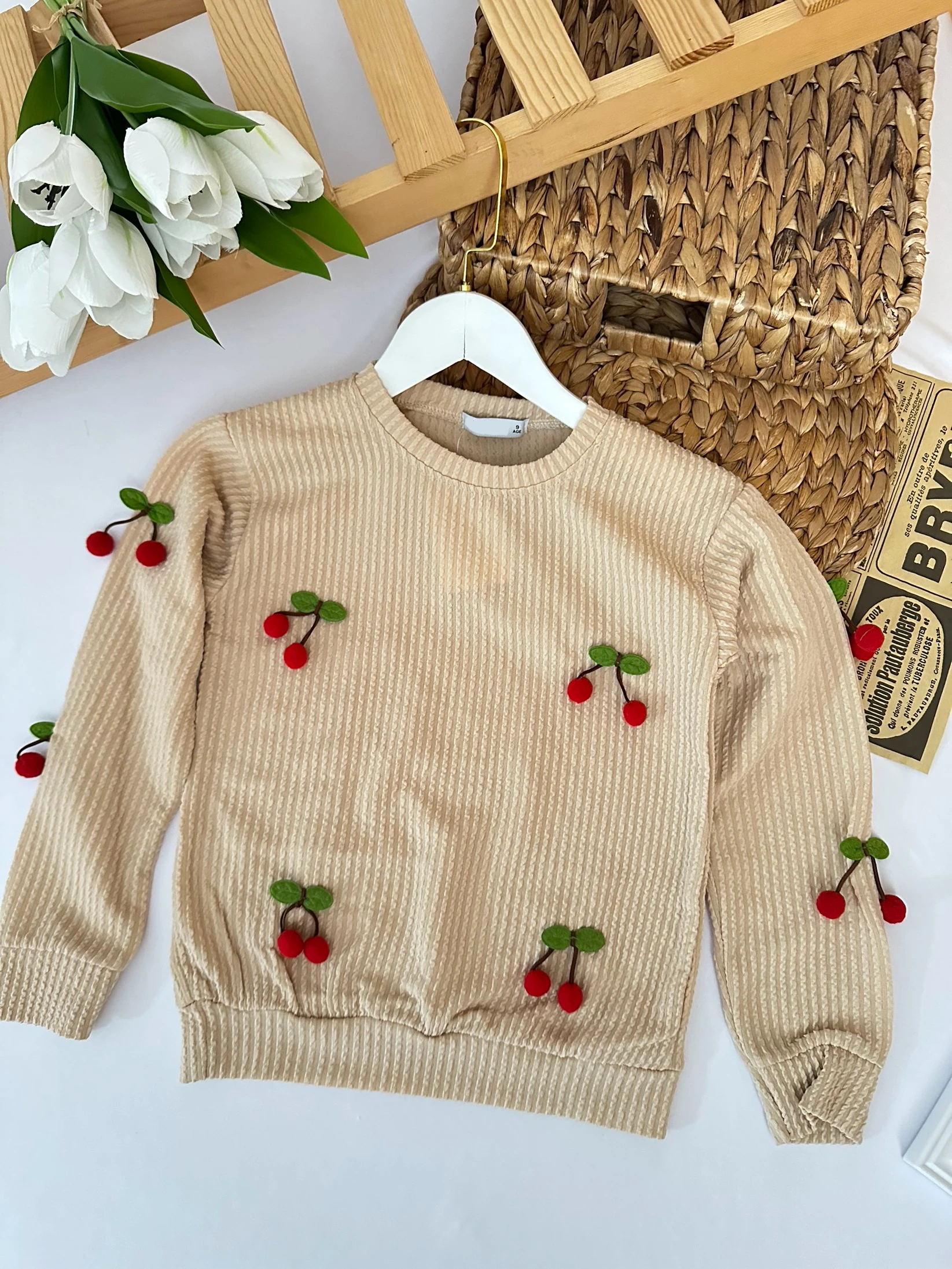 Kız Çocuk Bej Kirazlı Badi