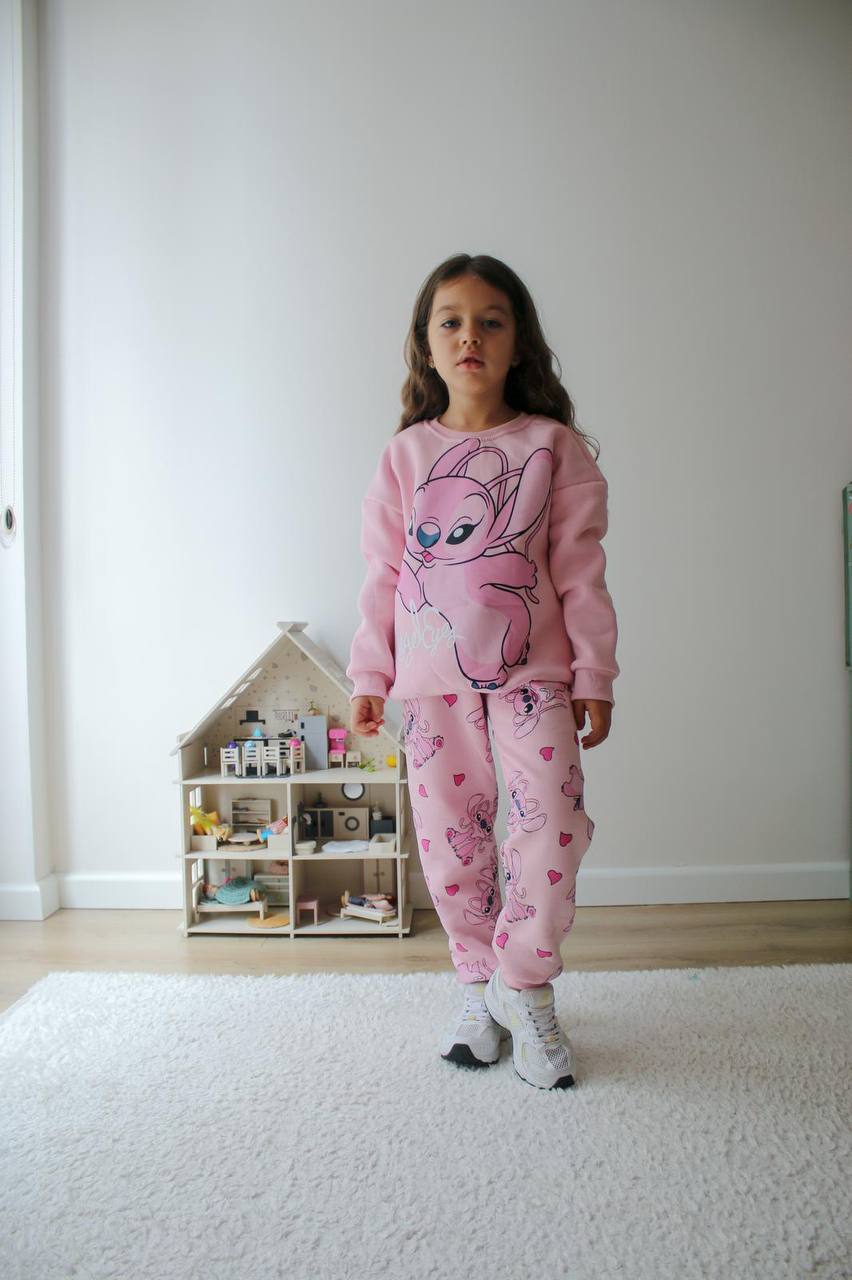 Kız Çocuk Pembe Angel Stitch Alt-Üst Takım